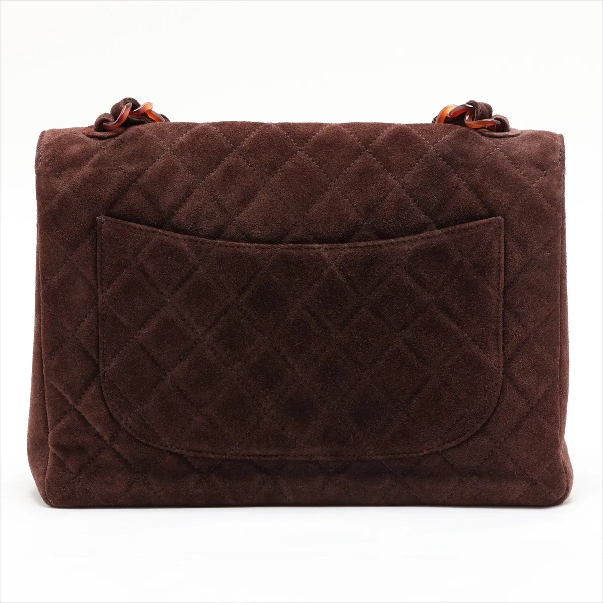 Large Matelassé Suede Chain Shoulder Bag, Tortoiseshell Brown with Gold Hardware, 5111906 (Serial Number 5) — view 2