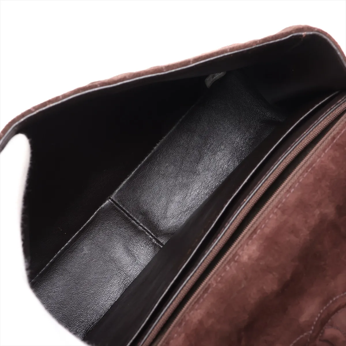 Large Matelassé Suede Chain Shoulder Bag, Tortoiseshell Brown with Gold Hardware, 5111906 (Serial Number 5) — view 6