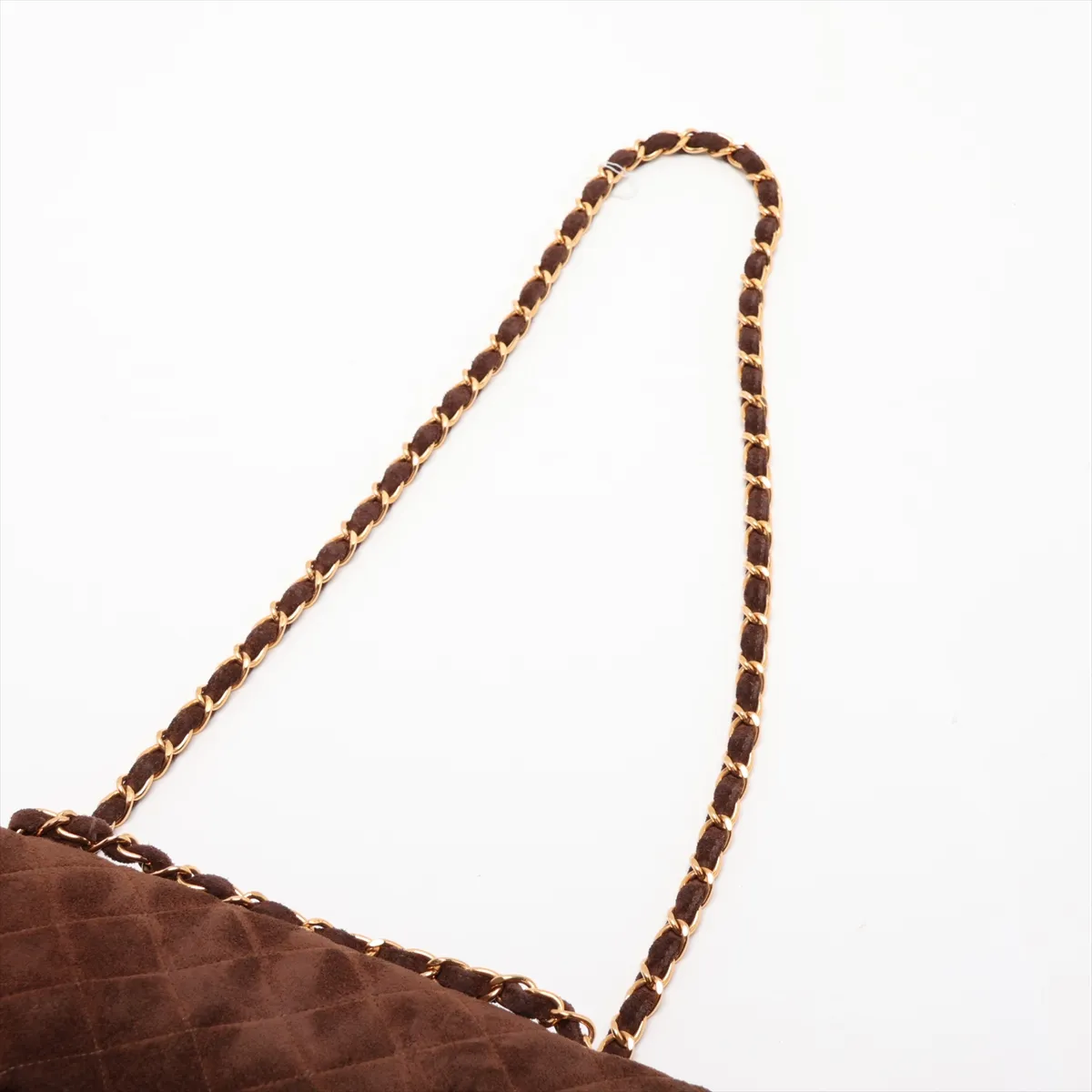 [Individually packaged] Chanel Matelassé 25 Suede Double Flap Double Chain Bag Brown Gold Hardware — view 5