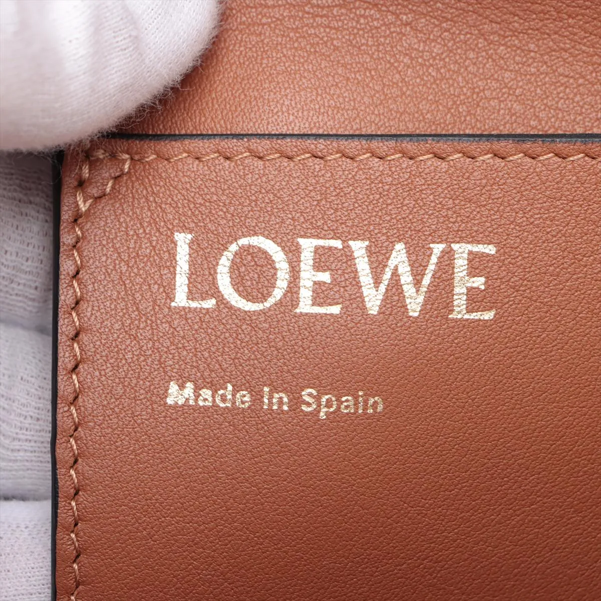 Anagram Canvas x Leather Tote Bag Beige x Brown — view 10