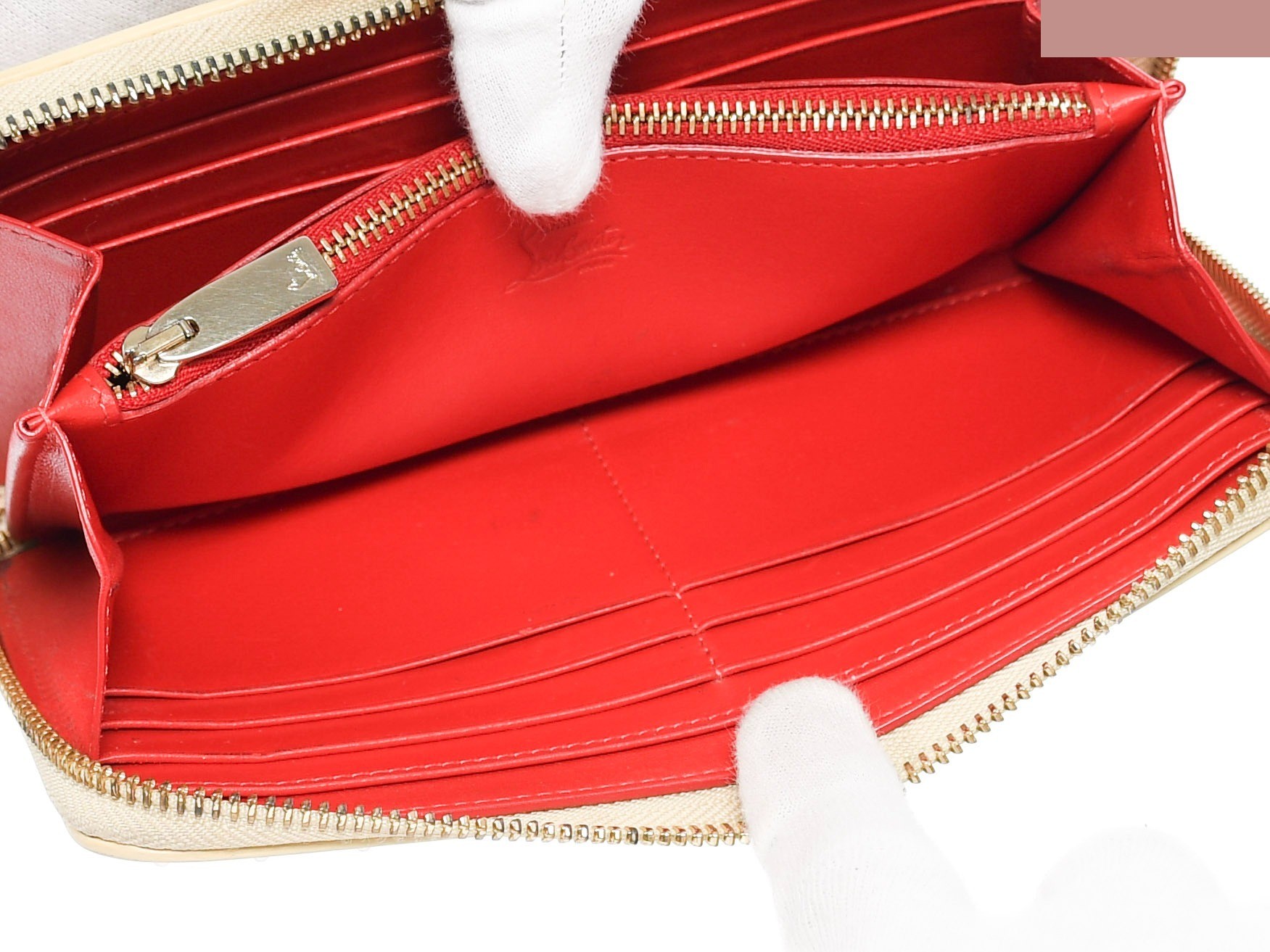 Comes with box and dust bag. Panettone round zipper wallet by Christian Louboutin. — view 10