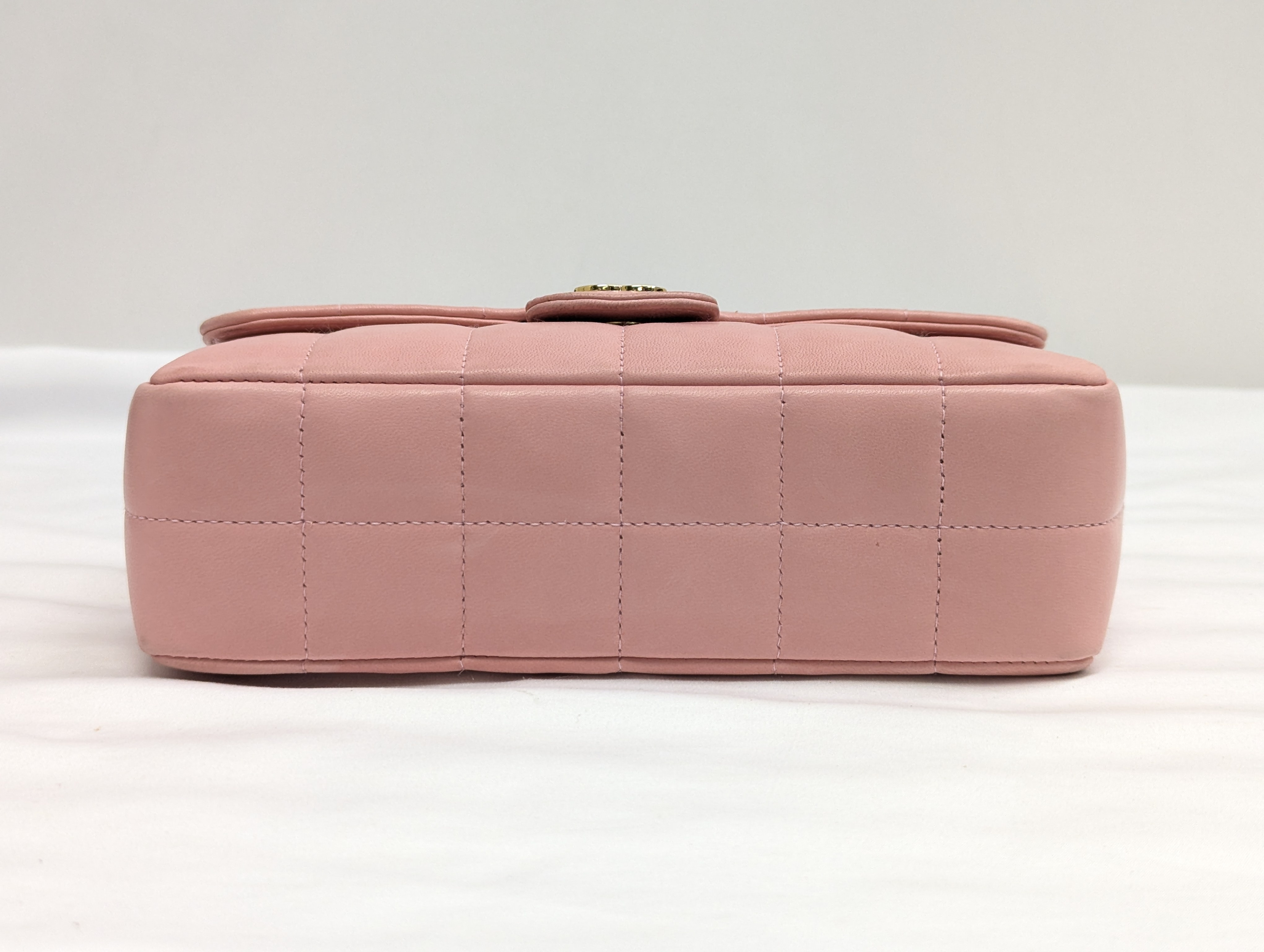 Lambskin Chocolate Bar Camellia Pink Chain Shoulder Bag (No. 8) — view 5