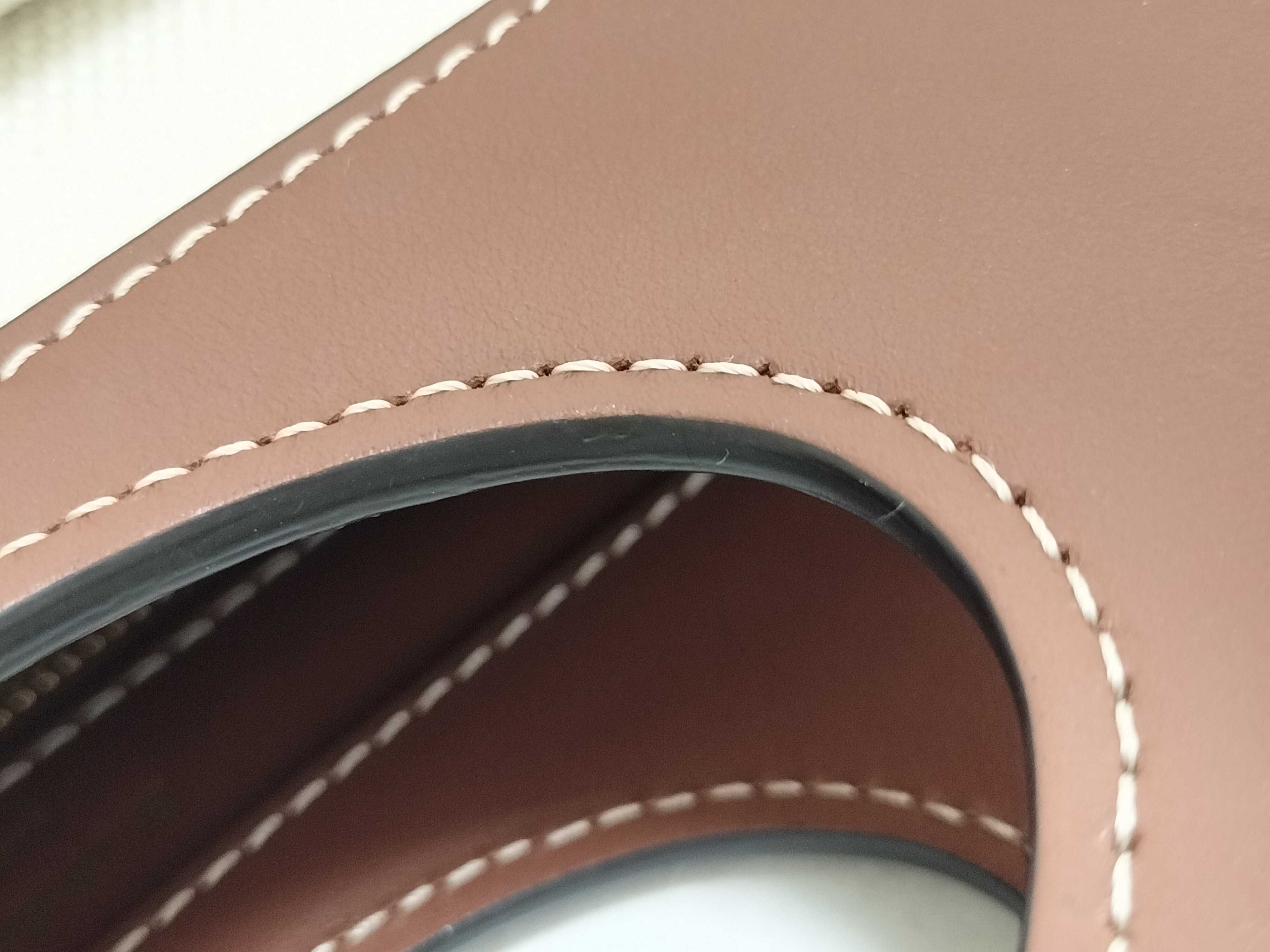 Mini Two-Tone Canvas x Leather 2-Way Handbag (Beige x Brown) — view 5