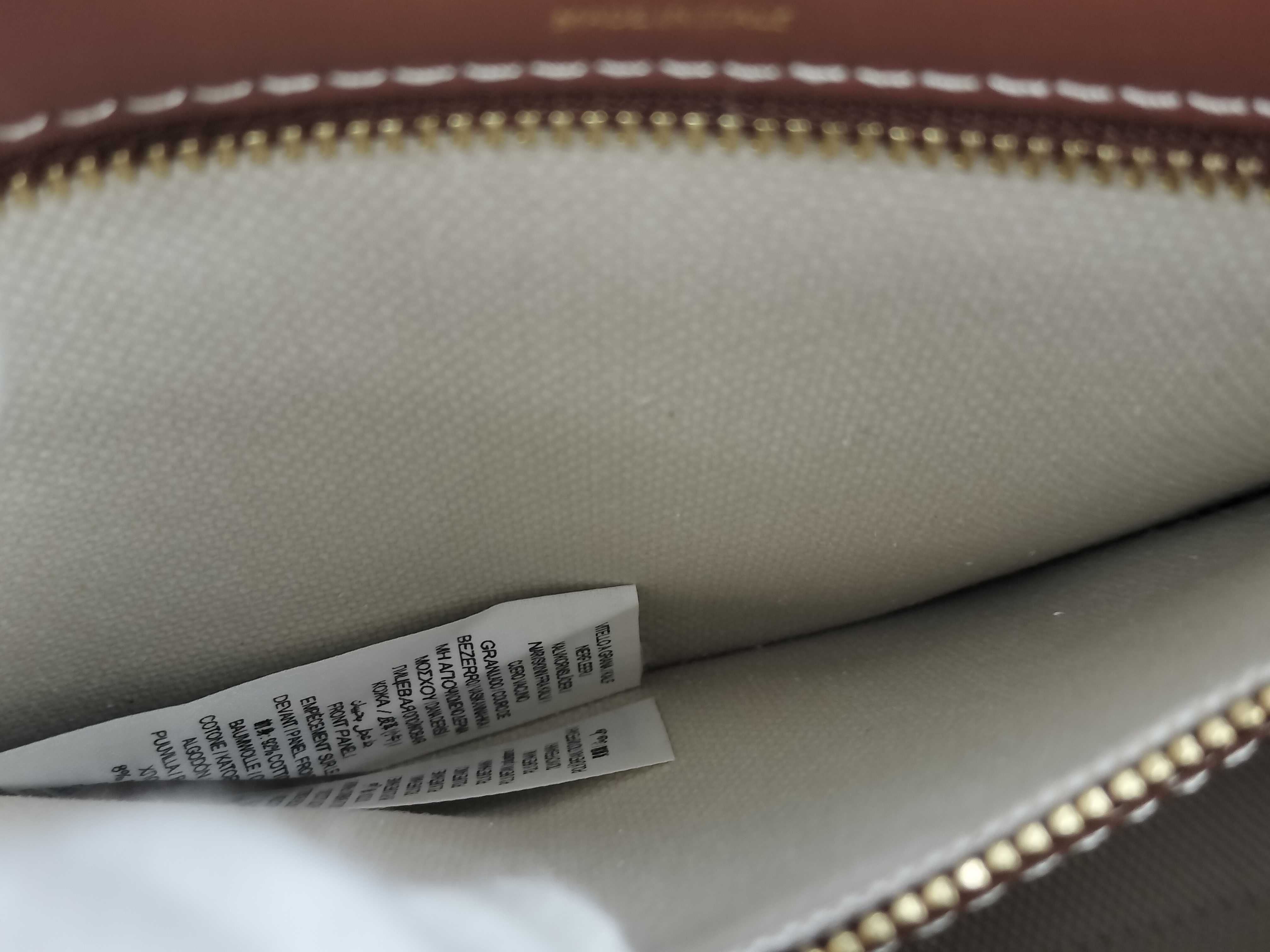 Mini Two-Tone Canvas x Leather 2-Way Handbag (Beige x Brown) — view 10