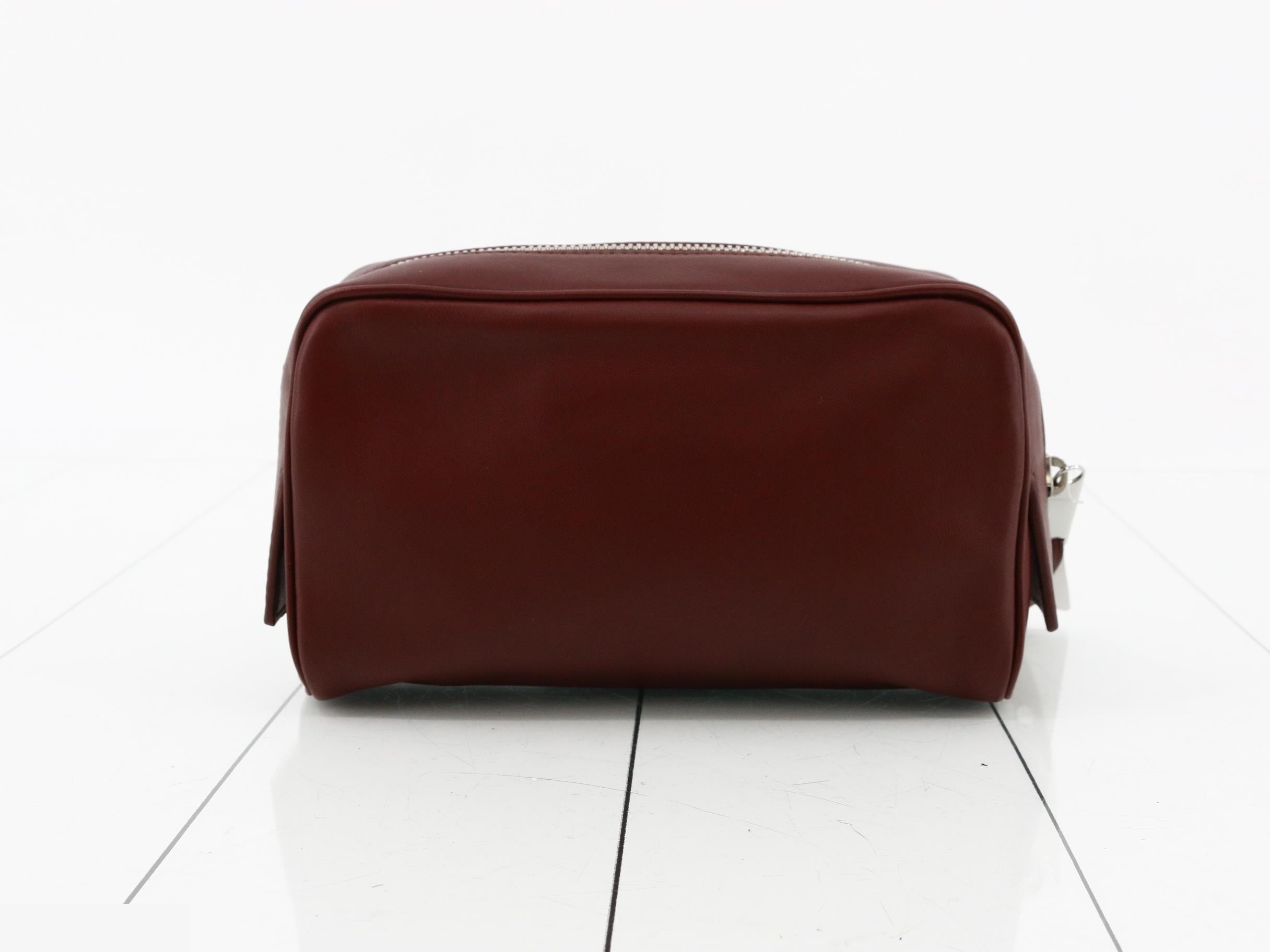 Leather clutch bag, burgundy — view 2