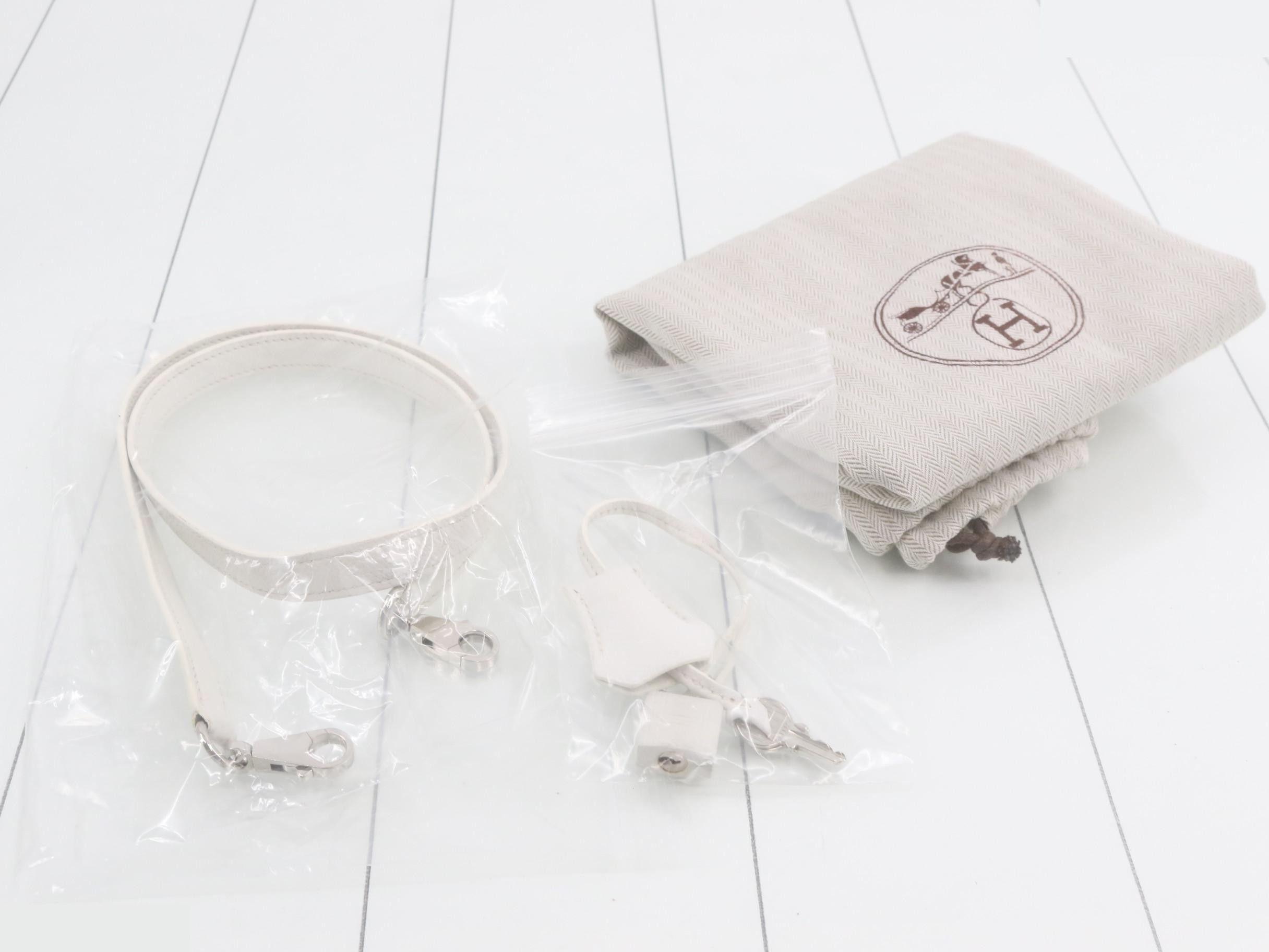 Kelly 35 Epsom White Silver Hardware O — view 8