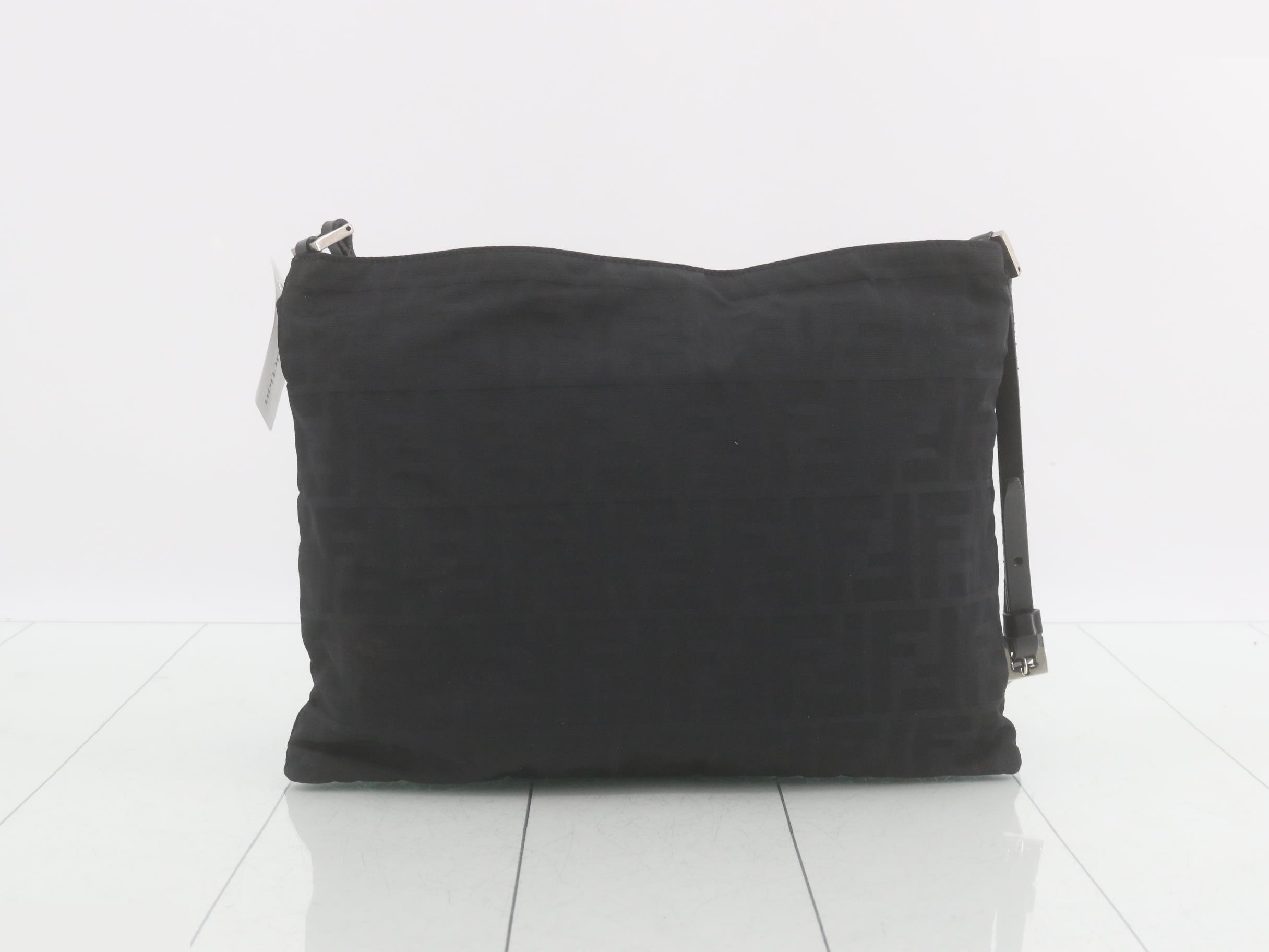 Zucca Shoulder Bag, Nylon, Black, Leather — view 2