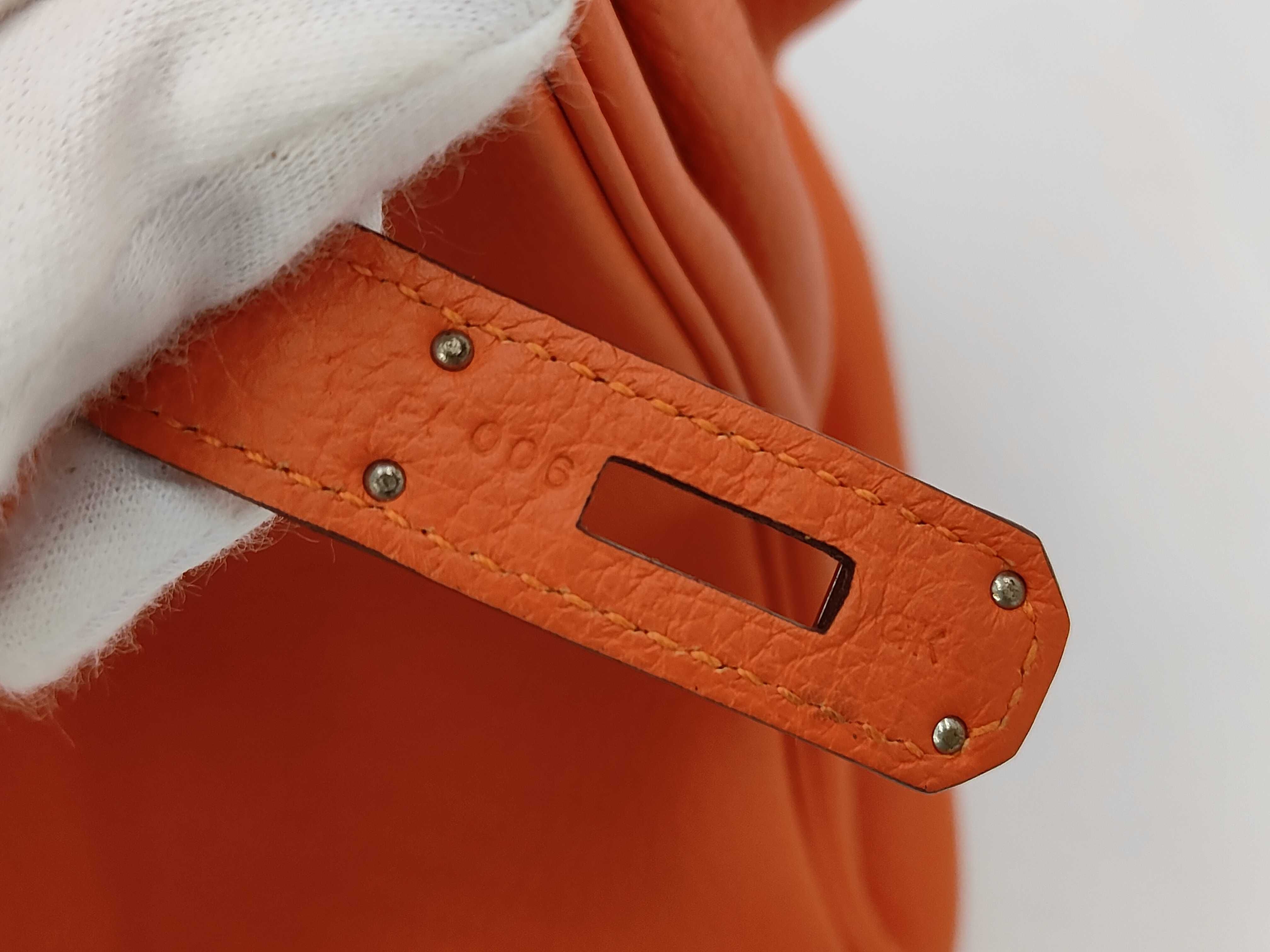 Birkin 30 Orange Silver Hardware T Stamp Handbag — view 11