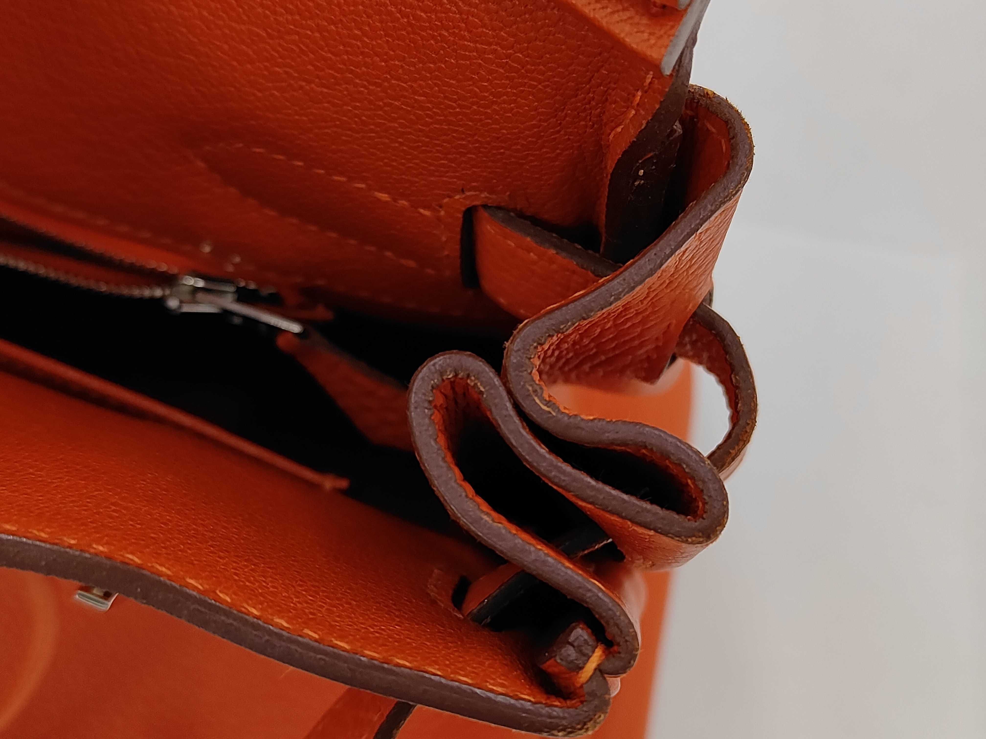 Birkin 30 Orange Silver Hardware T Stamp Handbag — view 12