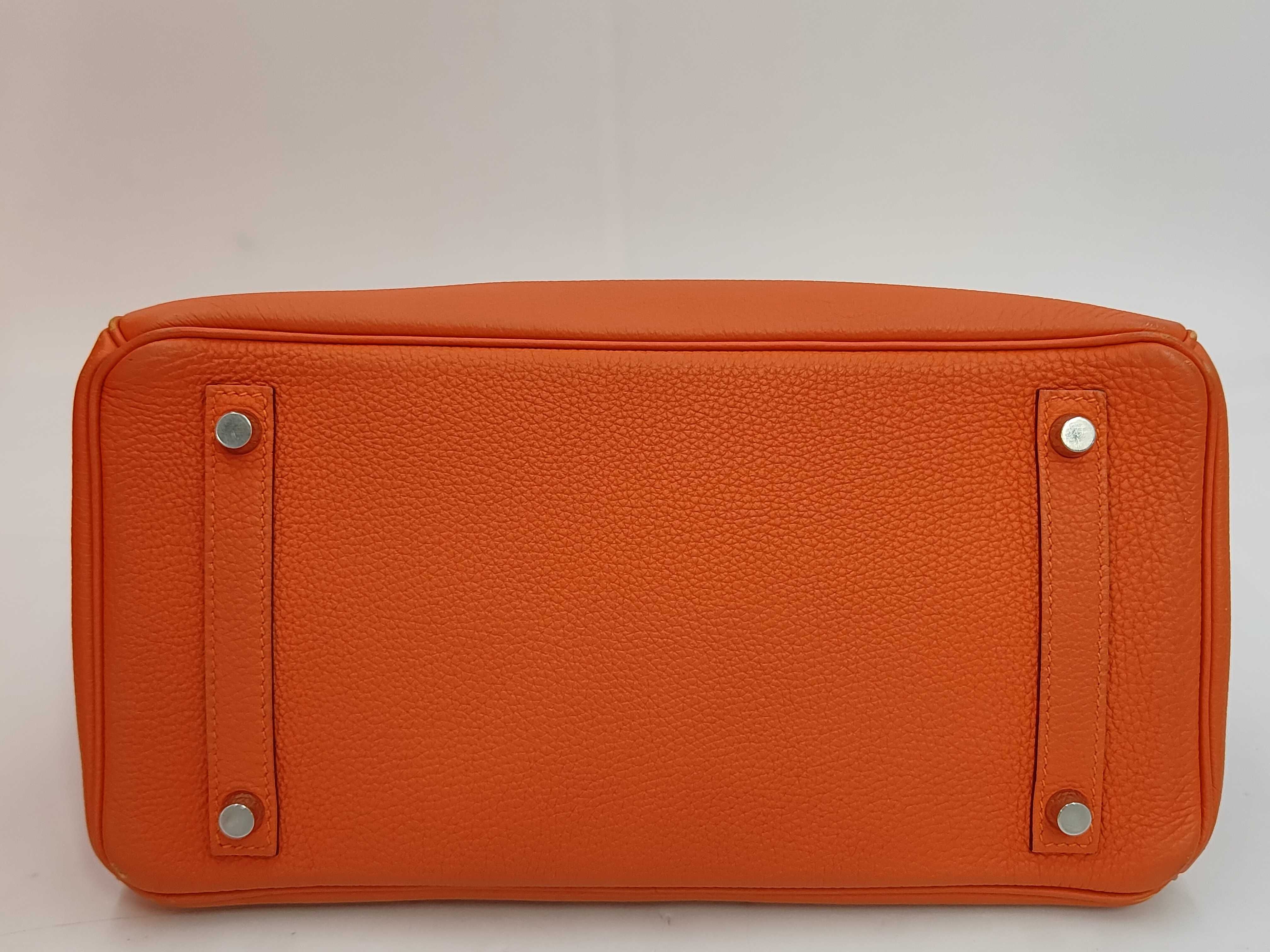 Birkin 30 Orange Silver Hardware T Stamp Handbag — view 4