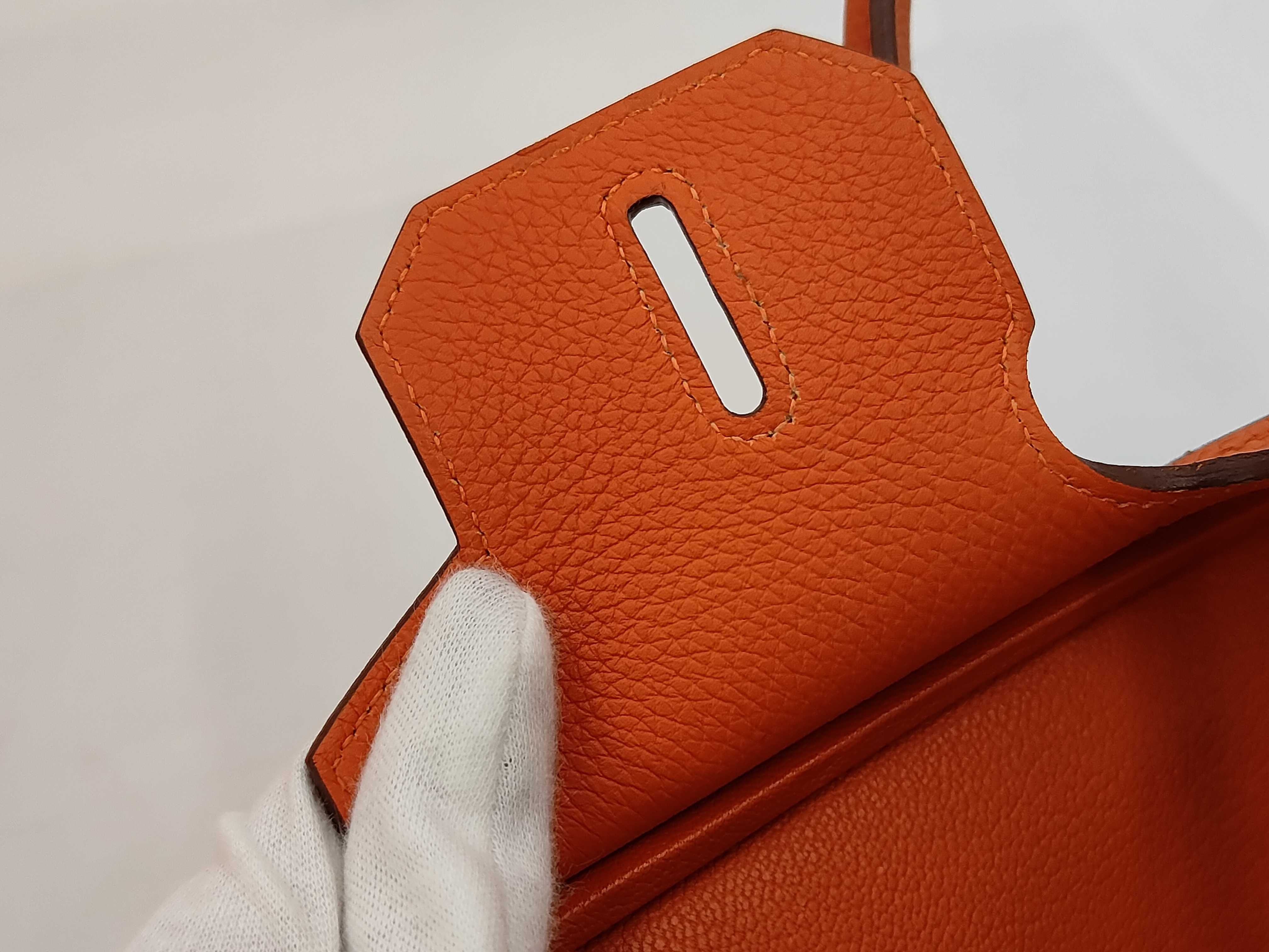 Birkin 30 Orange Silver Hardware T Stamp Handbag — view 9