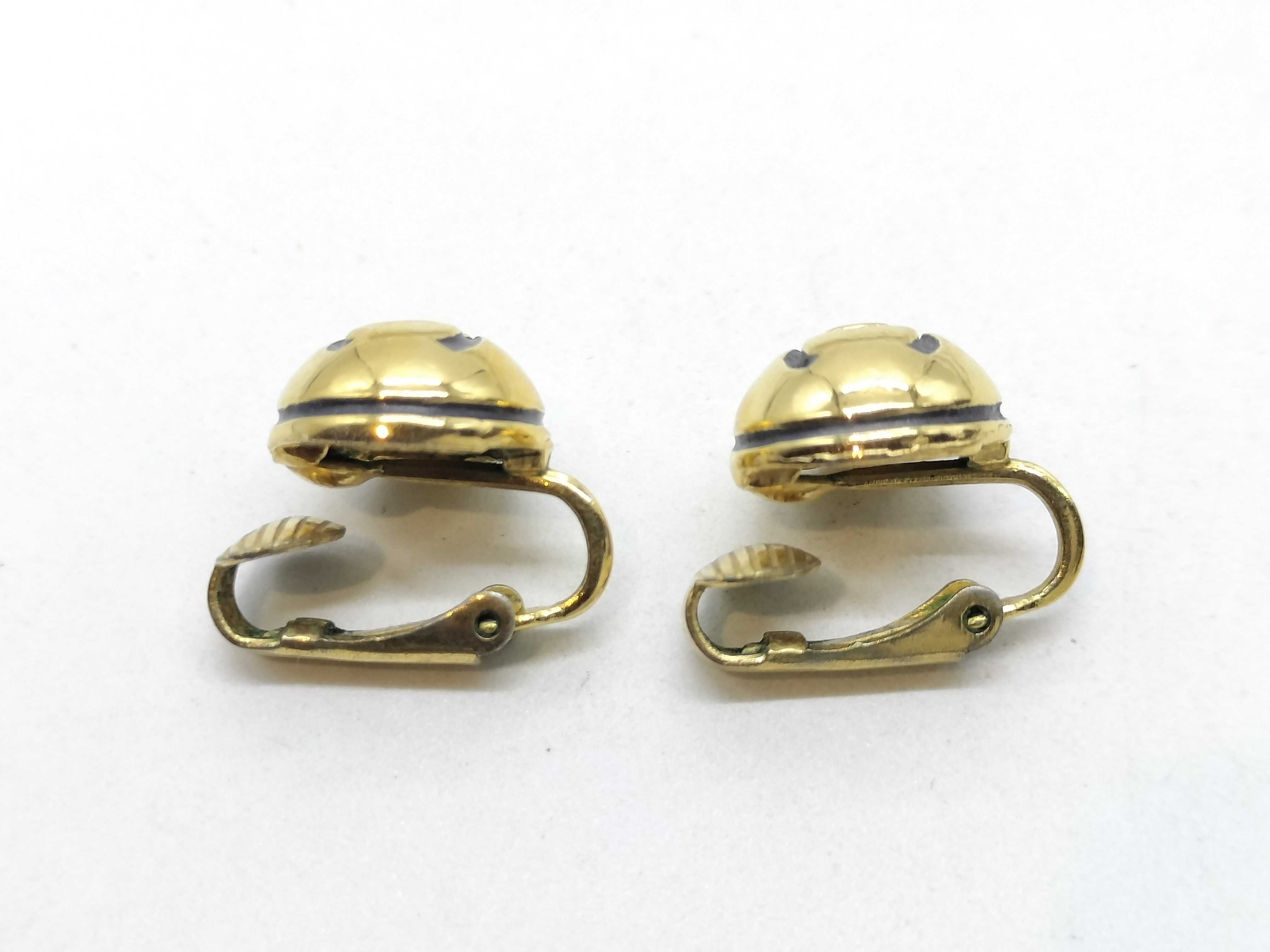 205 Coco Mark Black x Gold Earrings — view 3