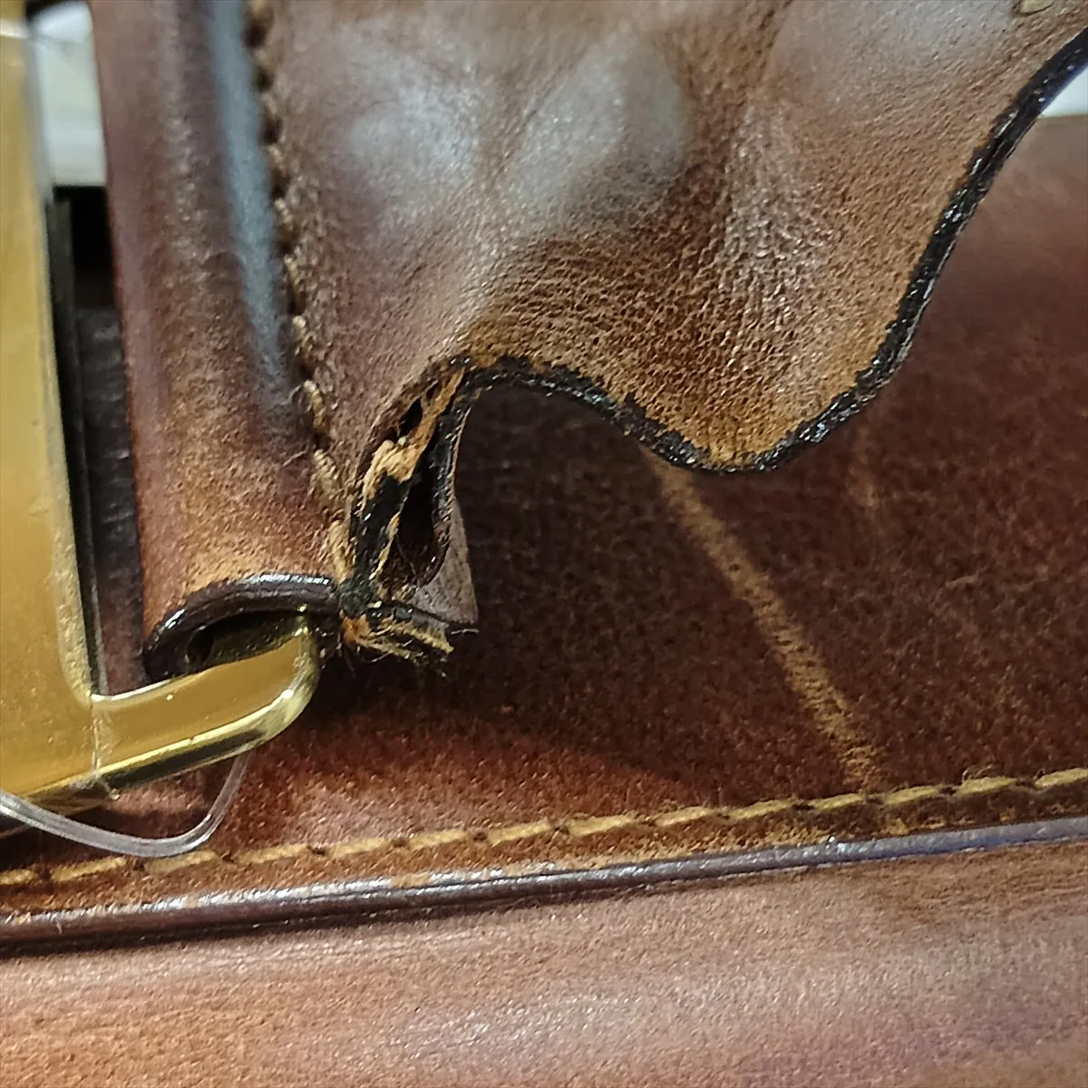 Street Chic Denim x Leather Shoulder Bag, Blue x Brown — view 13