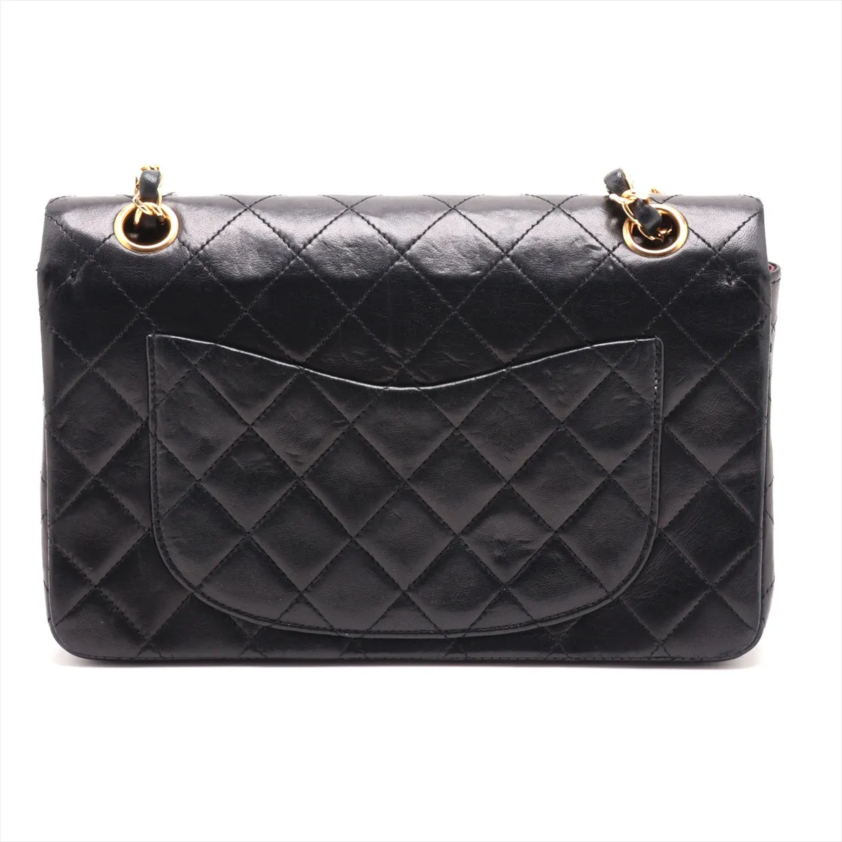 Matelassé 25 Lambskin Double Flap Double Chain Bag, Black with Gold Hardware, 0859482, Serial Number 0-series, A01112 — view 2