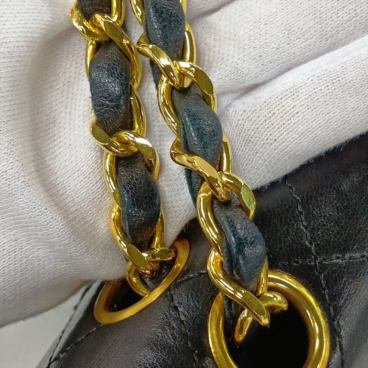 Matelassé 25 Lambskin Double Flap Double Chain Bag, Black with Gold Hardware, 0859482, Serial Number 0-series, A01112 — view 15