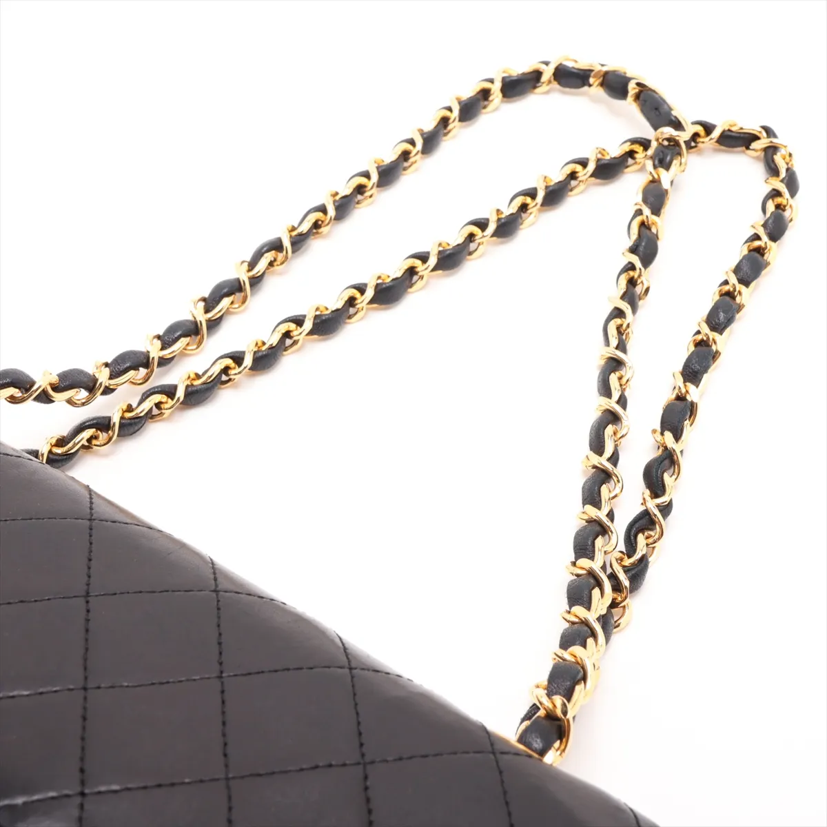 Matelassé 25 Lambskin Double Flap Double Chain Bag, Black with Gold Hardware, 0859482, Serial Number 0-series, A01112 — view 5
