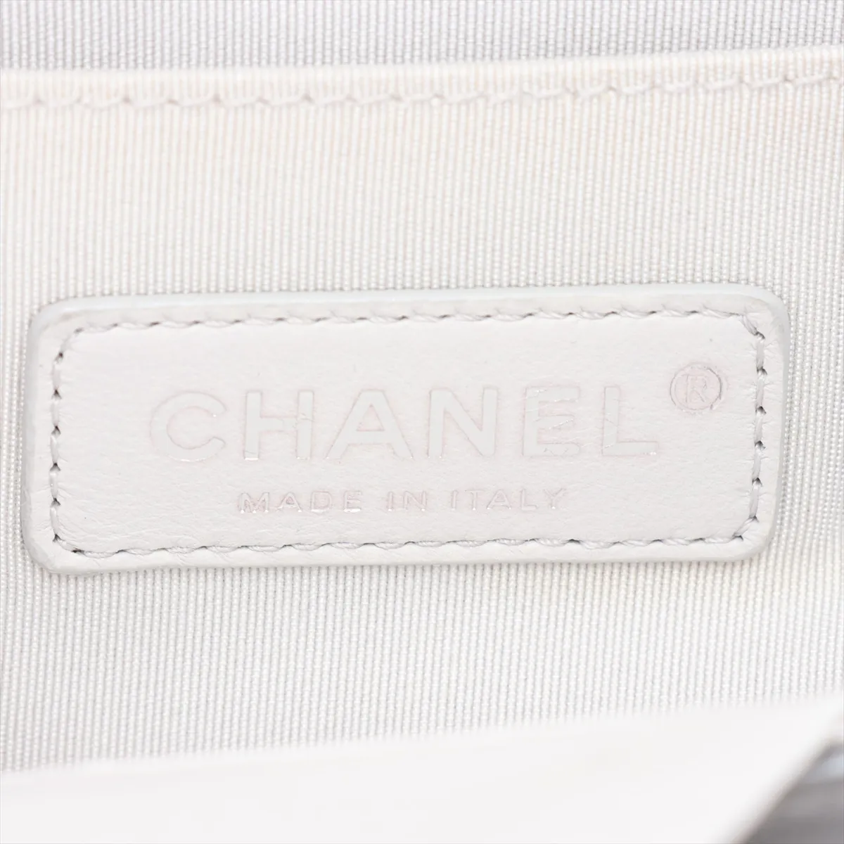 Boy Chanel 20 Small Lambskin x Vinyl Chain Shoulder Bag, Silver x Blue, Silver Hardware, 25909917, Serial Number 25-series, A67085 — view 9