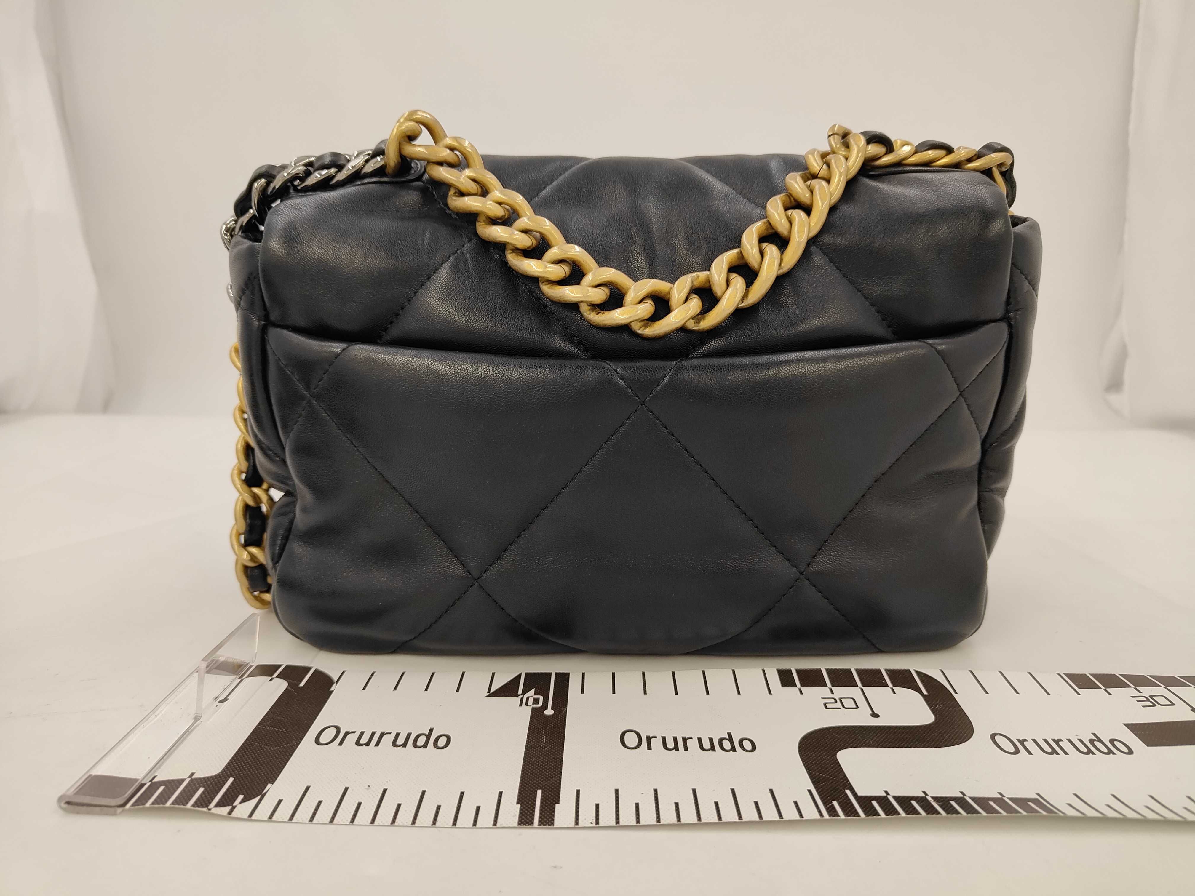 19 Bag, Black Quilted Lambskin Leather Shoulder Bag — view 2