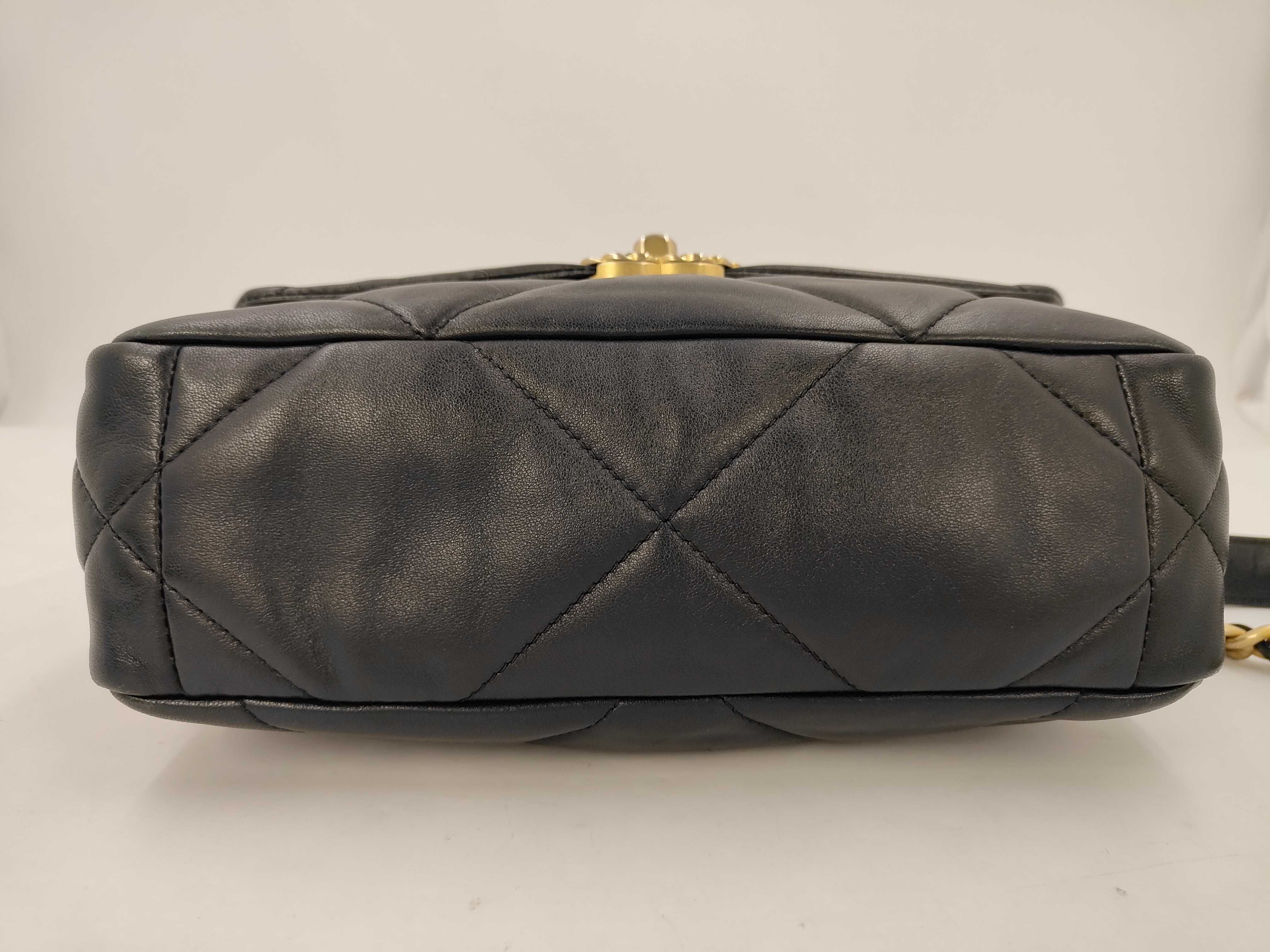 19 Bag, Black Quilted Lambskin Leather Shoulder Bag — view 6