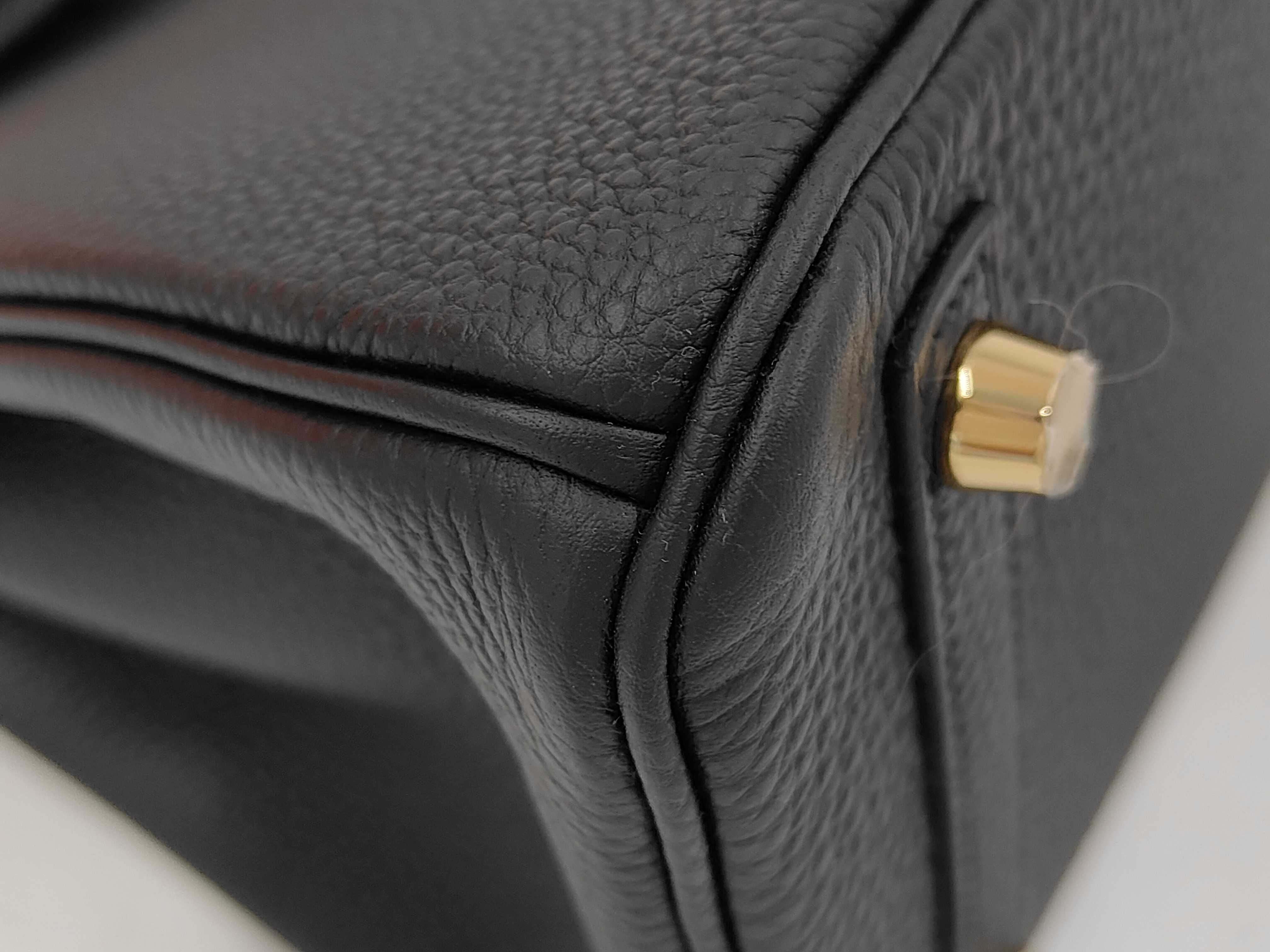 Birkin 25 Togo Black Gold Hardware G Stamp Handbag — view 3