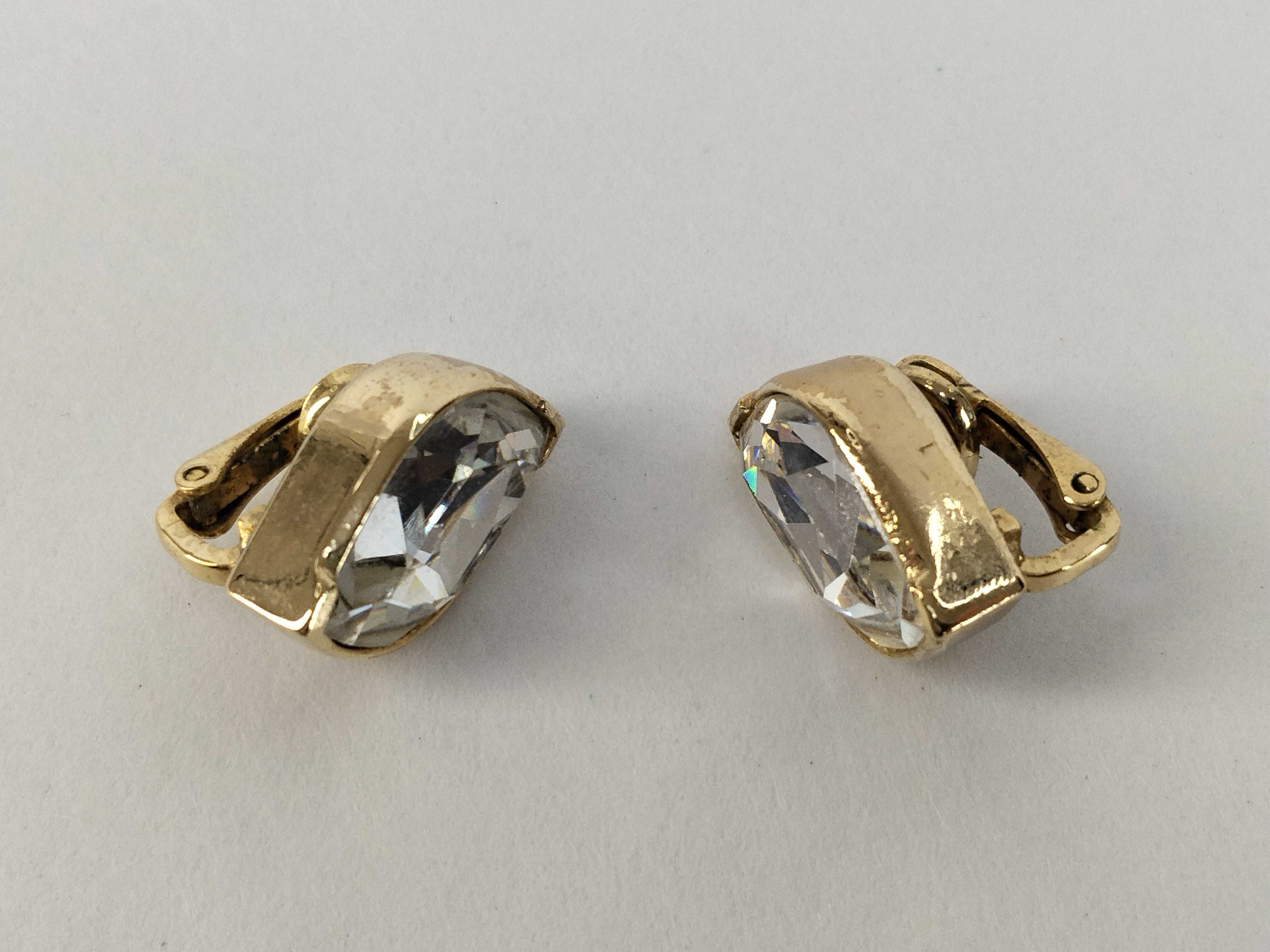 Vintage Crystal Gold Earrings