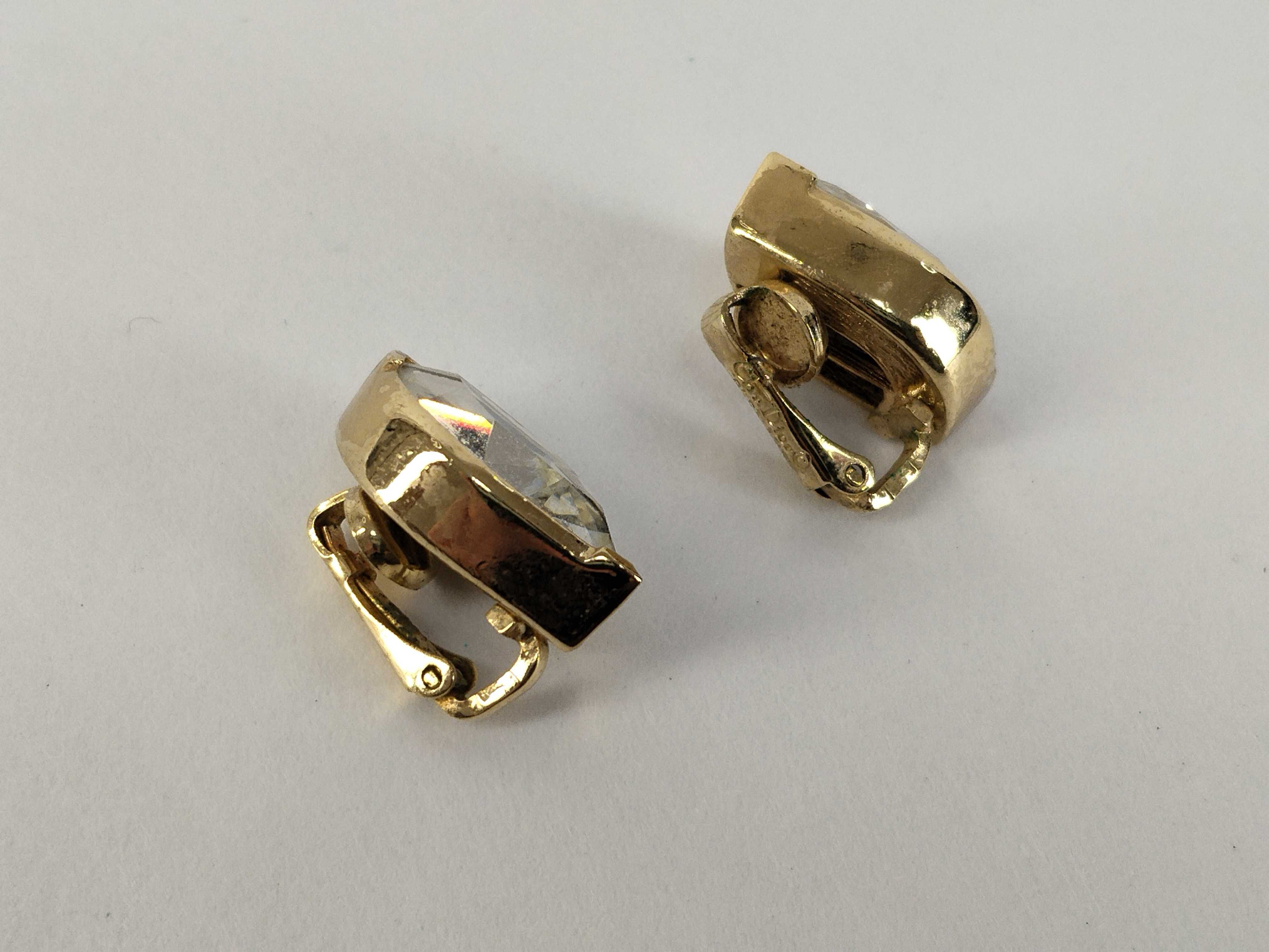 Vintage Crystal Gold Earrings — view 2