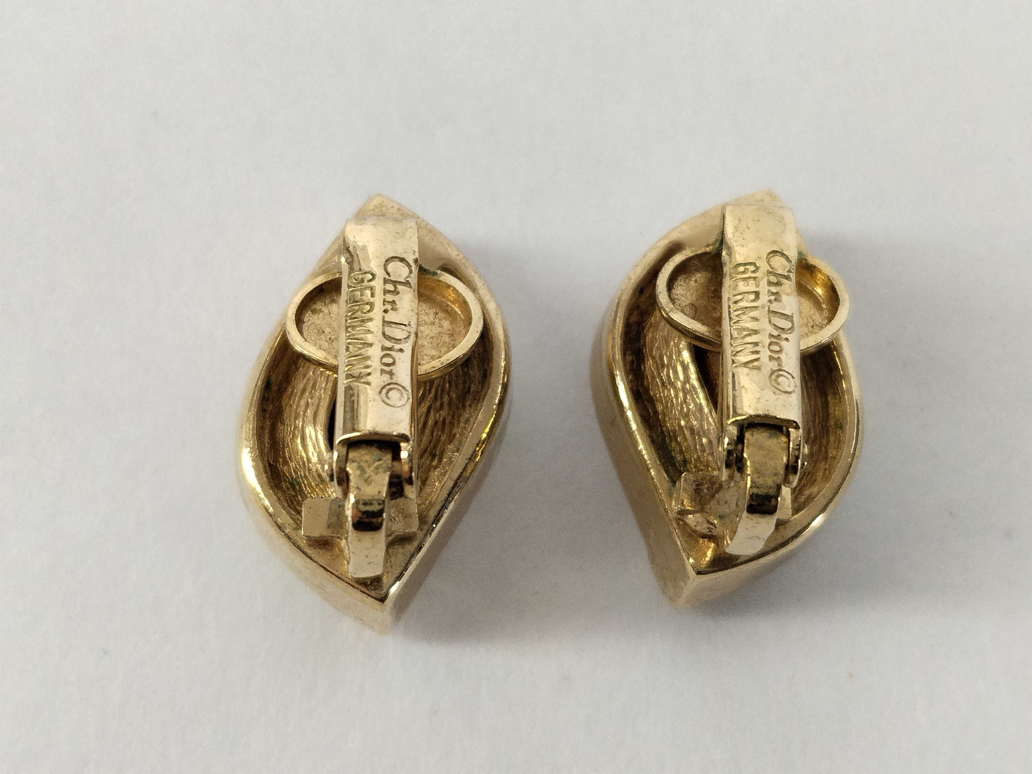 Vintage Crystal Gold Earrings — view 4