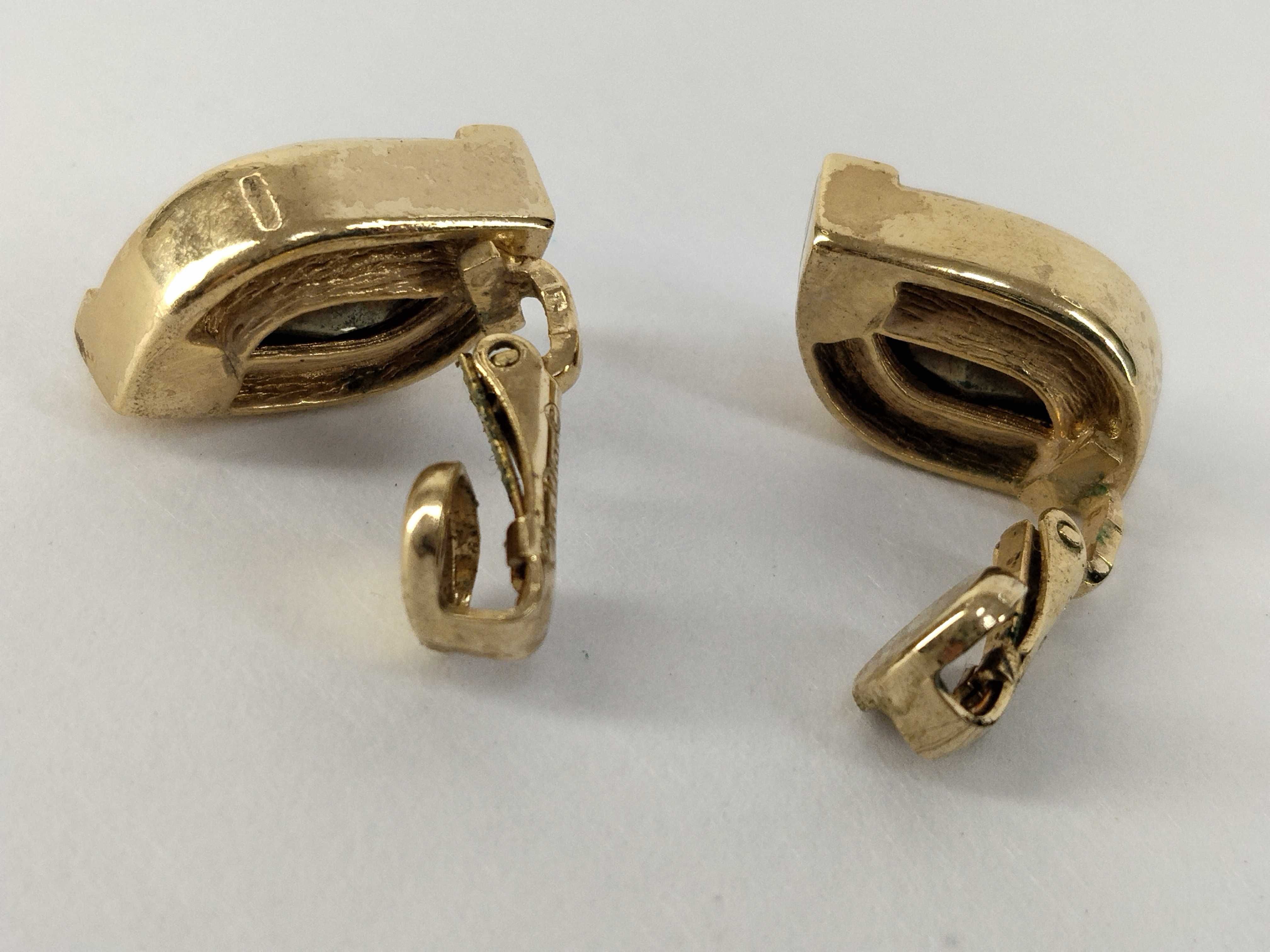 Vintage Crystal Gold Earrings — view 5