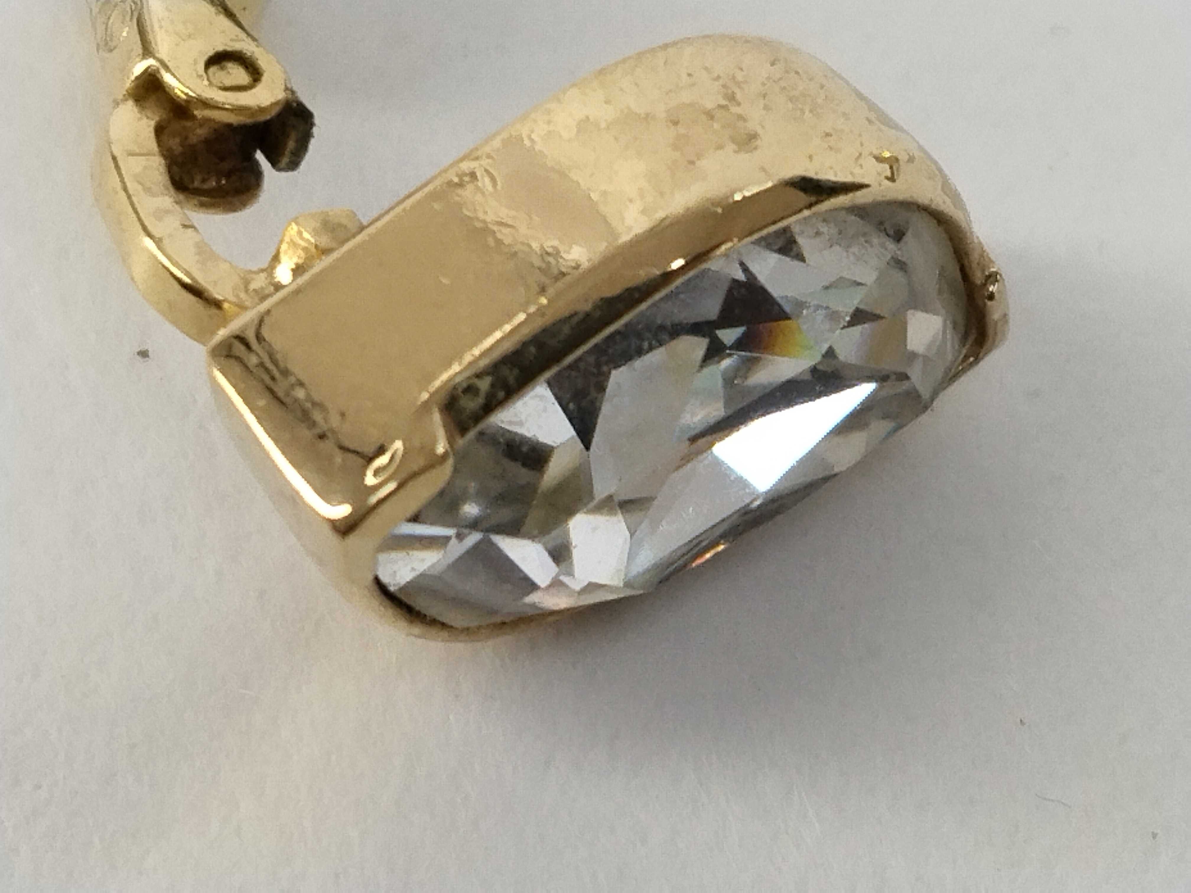 Vintage Crystal Gold Earrings — view 7