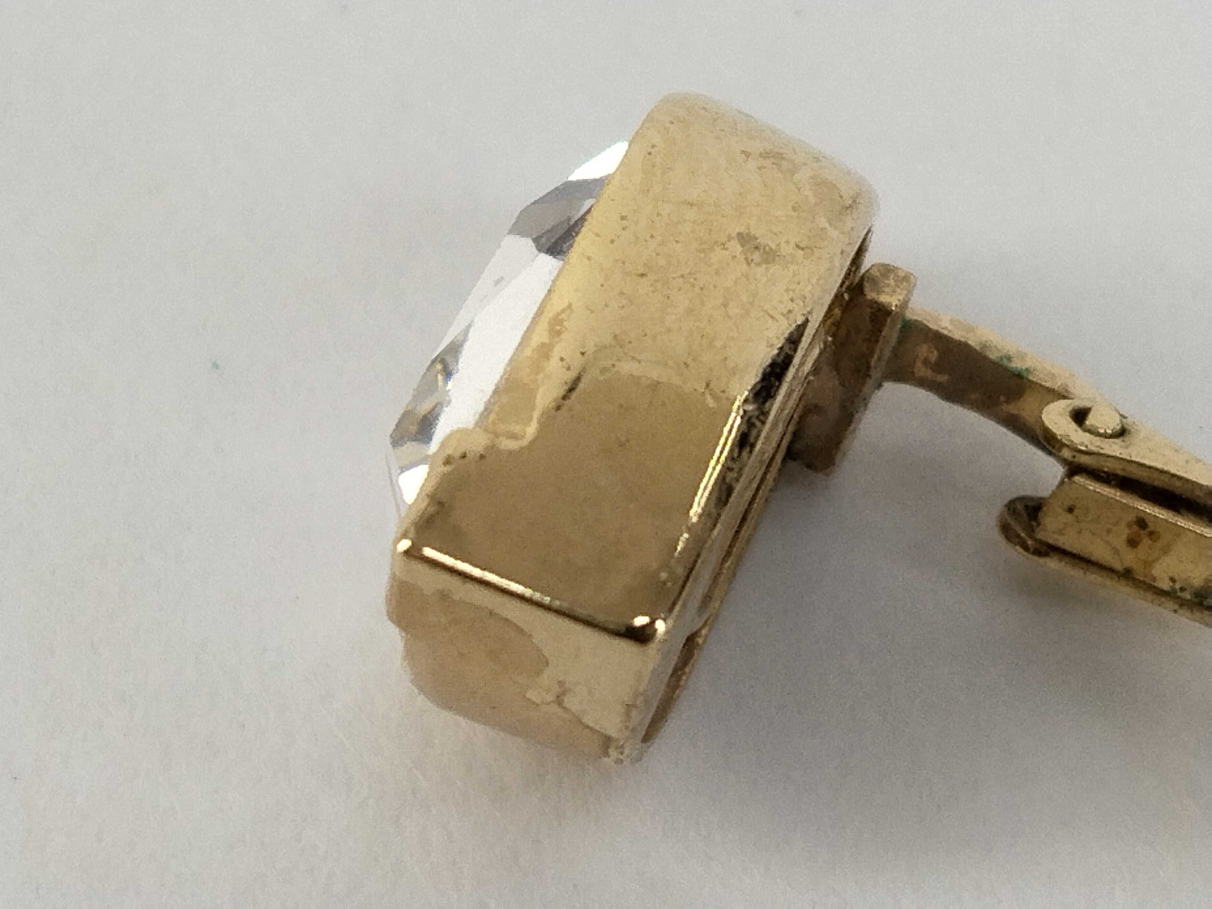 Vintage Crystal Gold Earrings — view 8