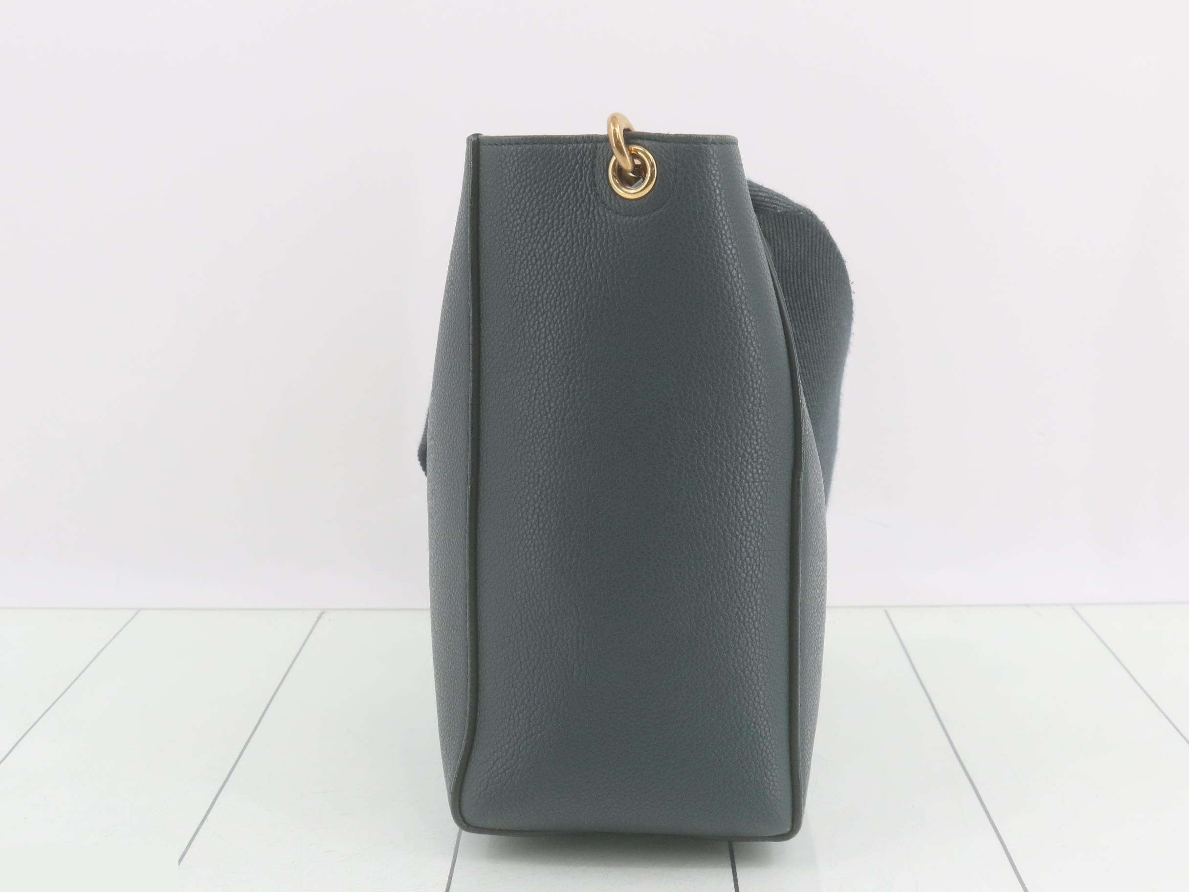 Sosangle Leather Shoulder Bag, Dark Green — view 3