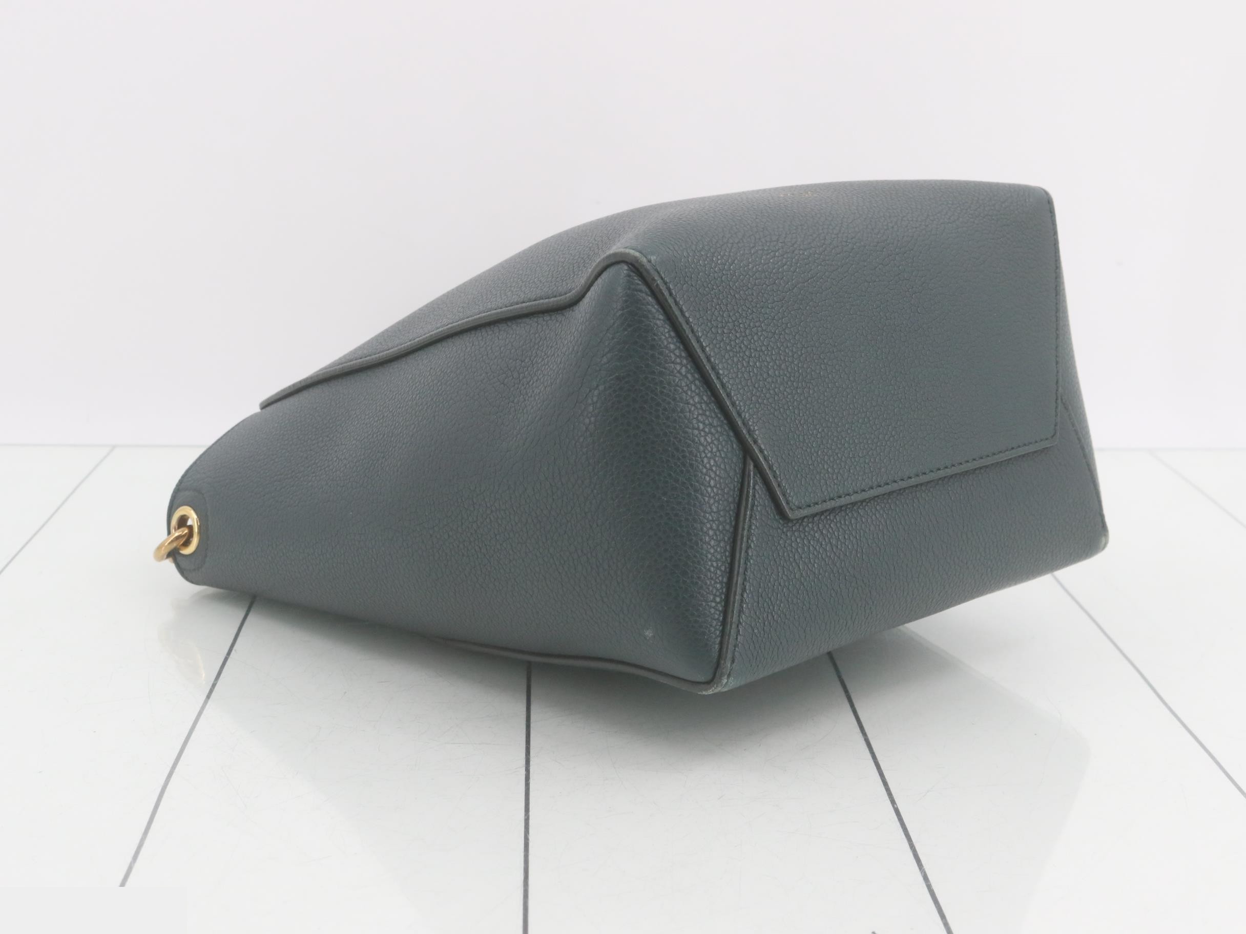 Sosangle Leather Shoulder Bag, Dark Green — view 5