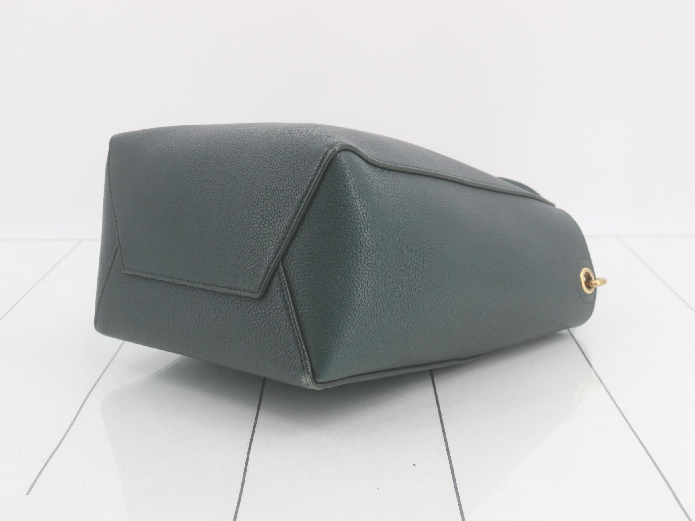Sosangle Leather Shoulder Bag, Dark Green — view 6