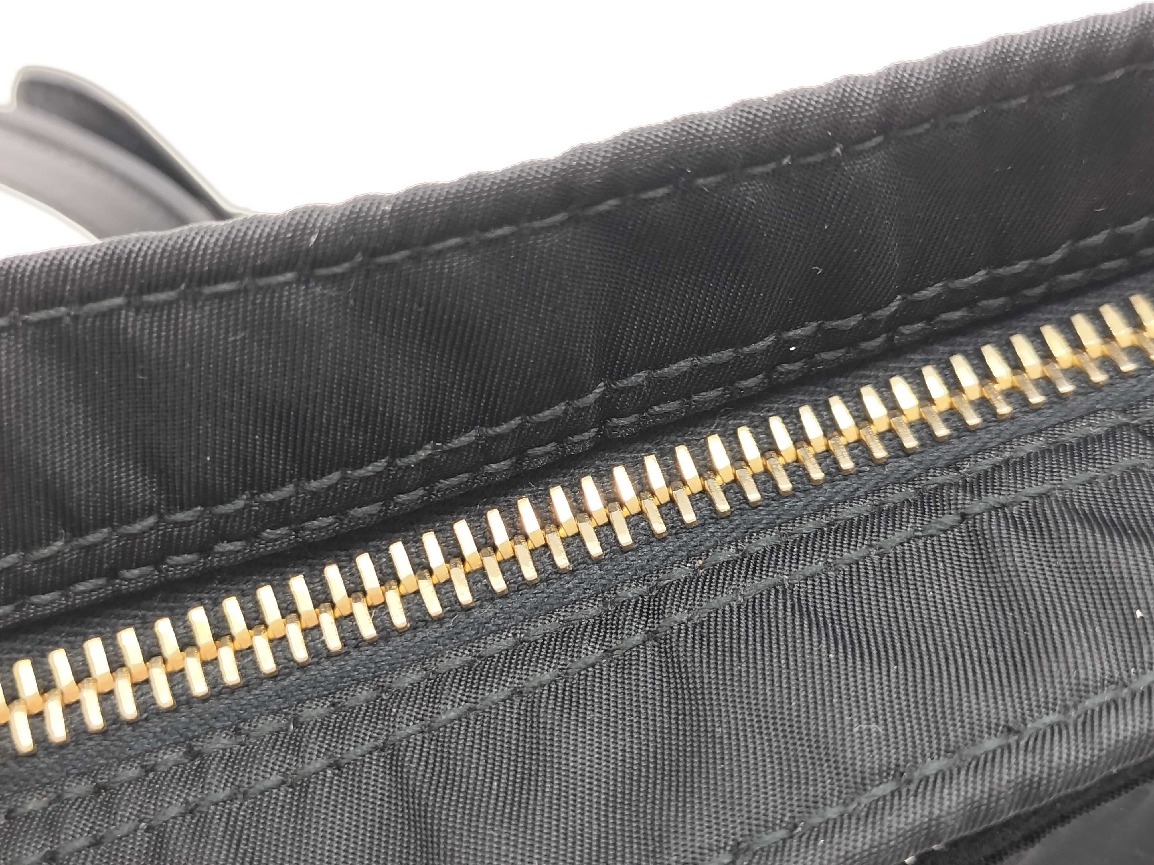 nylon shoulder bag, black nylon bag. — view 11