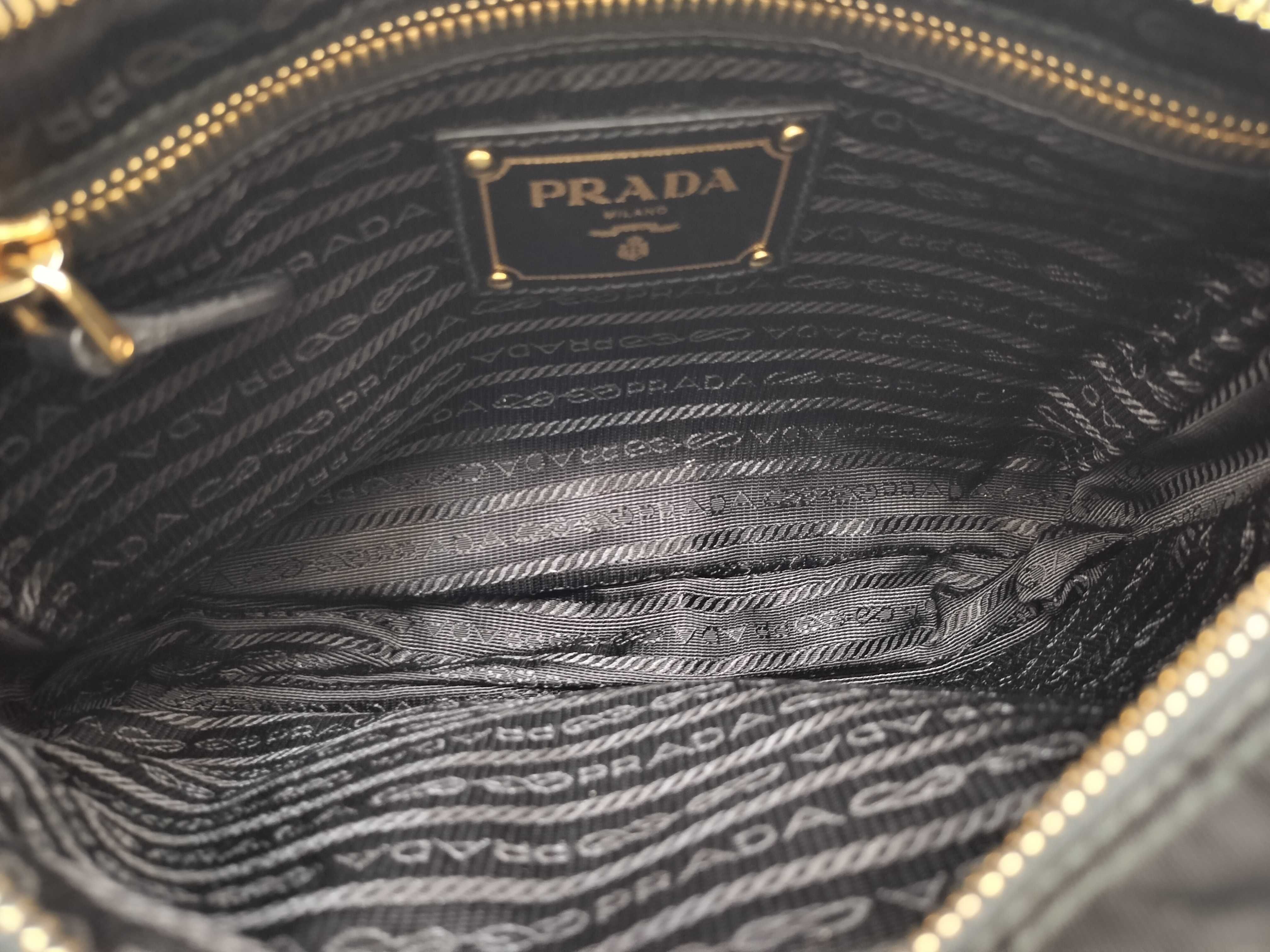 nylon shoulder bag, black nylon bag. — view 12