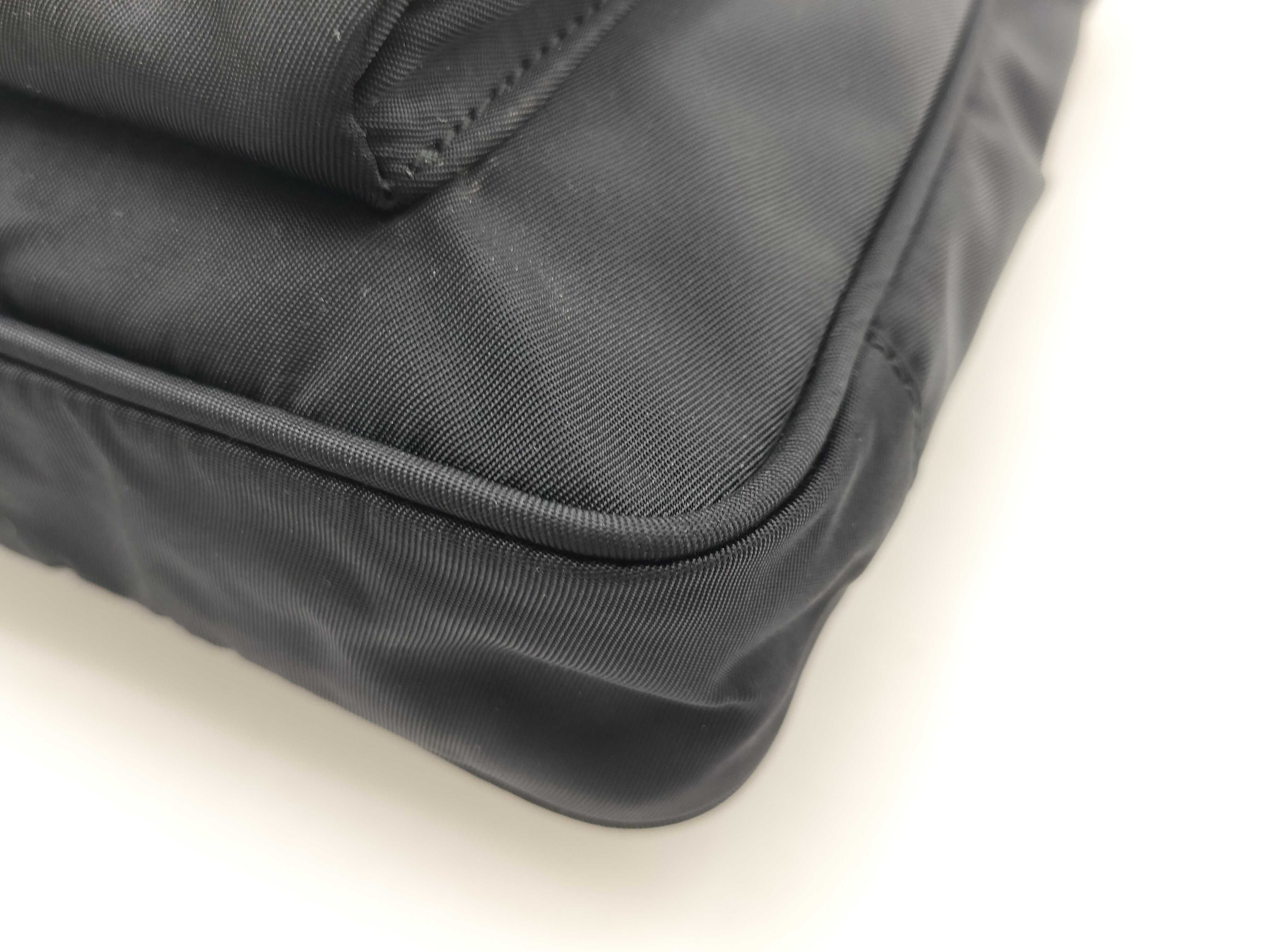 nylon shoulder bag, black nylon bag. — view 6