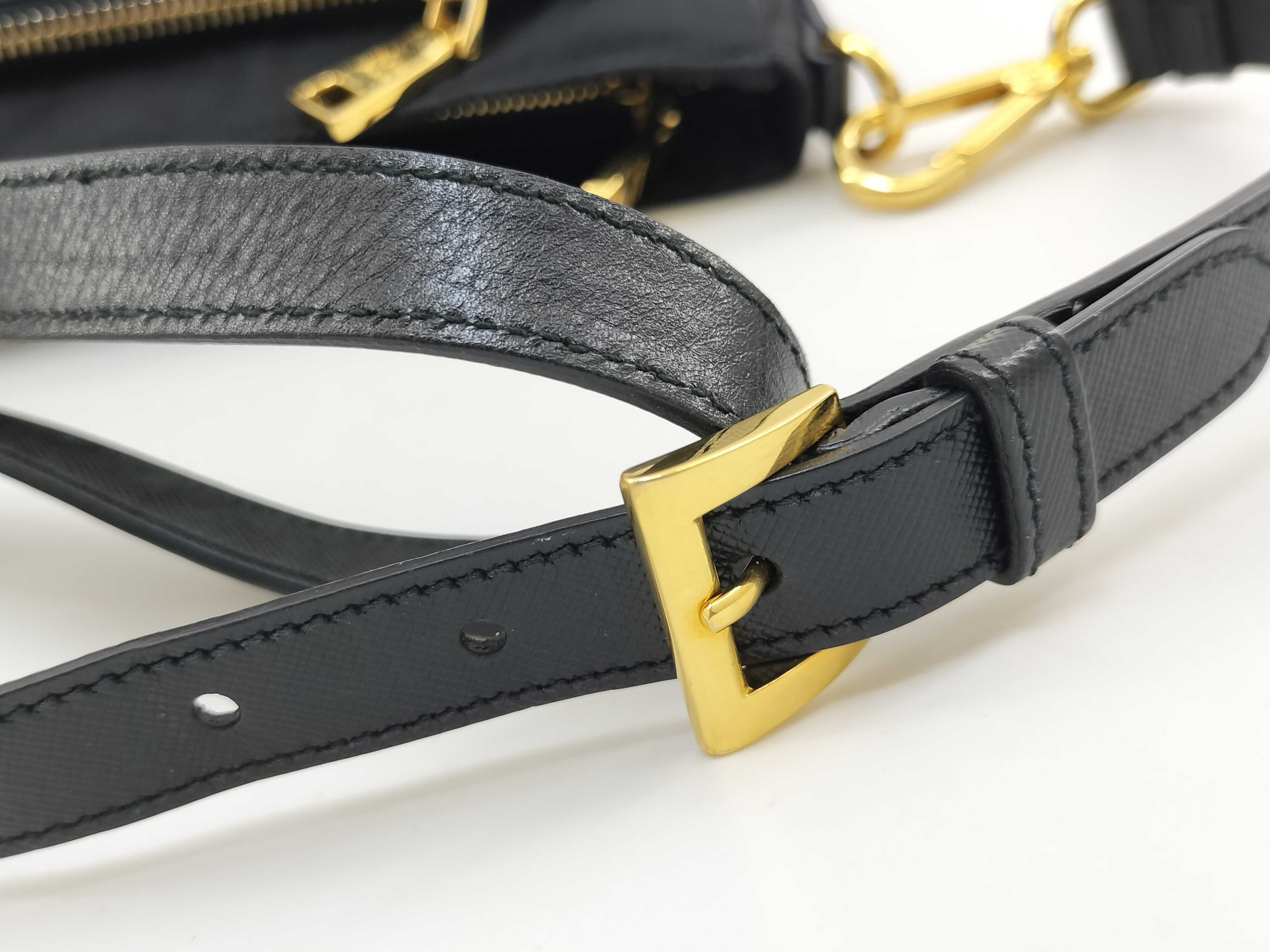 nylon shoulder bag, black nylon bag. — view 9