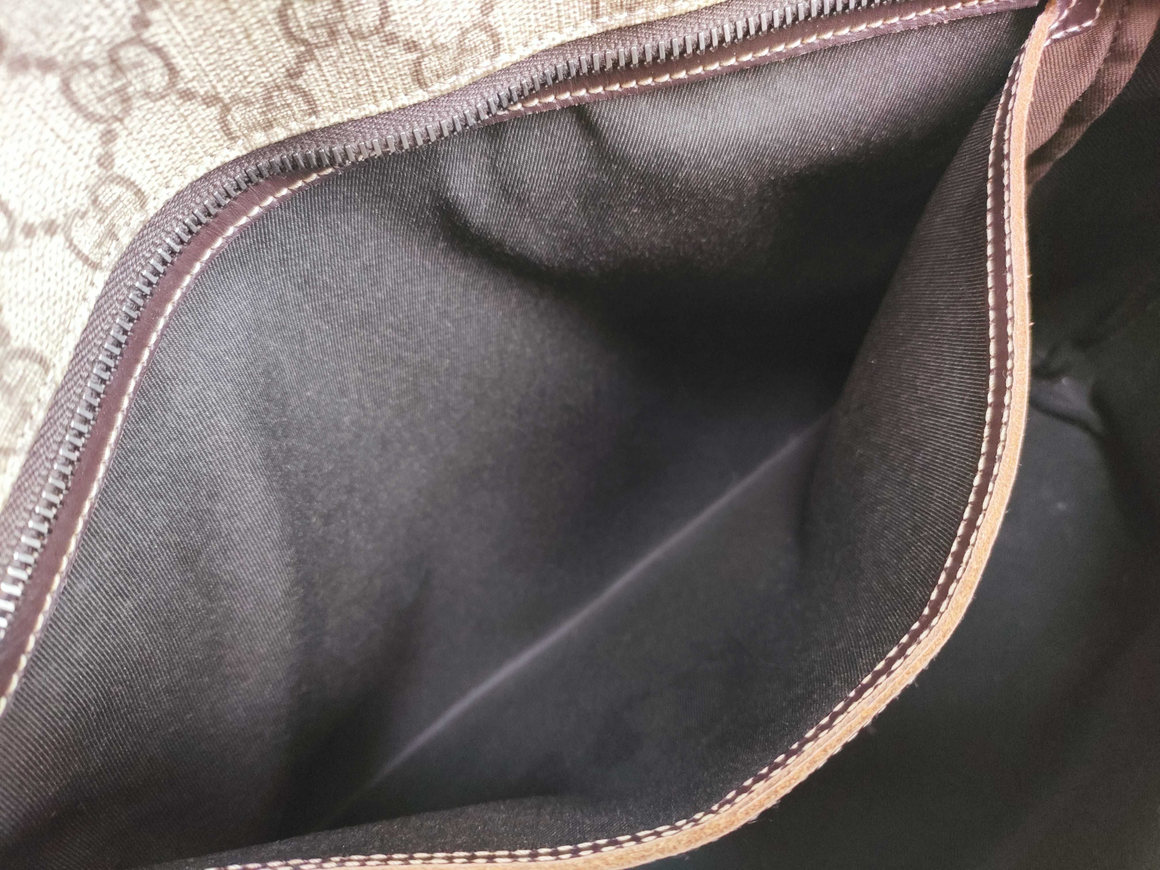 GG Supreme PVC x Leather Tote Bag, Beige, 211137 (Peeling/Deterioration) — view 12