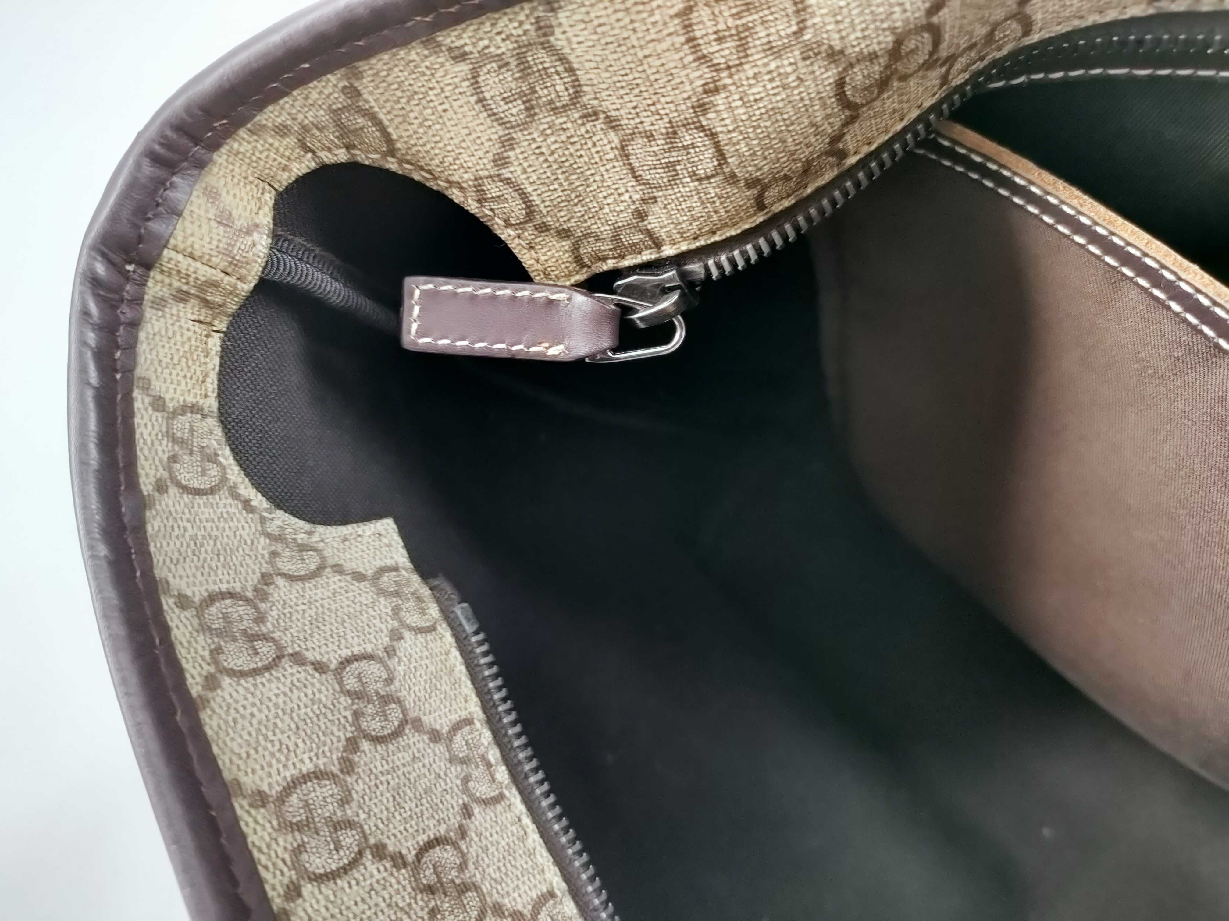 GG Supreme PVC x Leather Tote Bag, Beige, 211137 (Peeling/Deterioration) — view 13