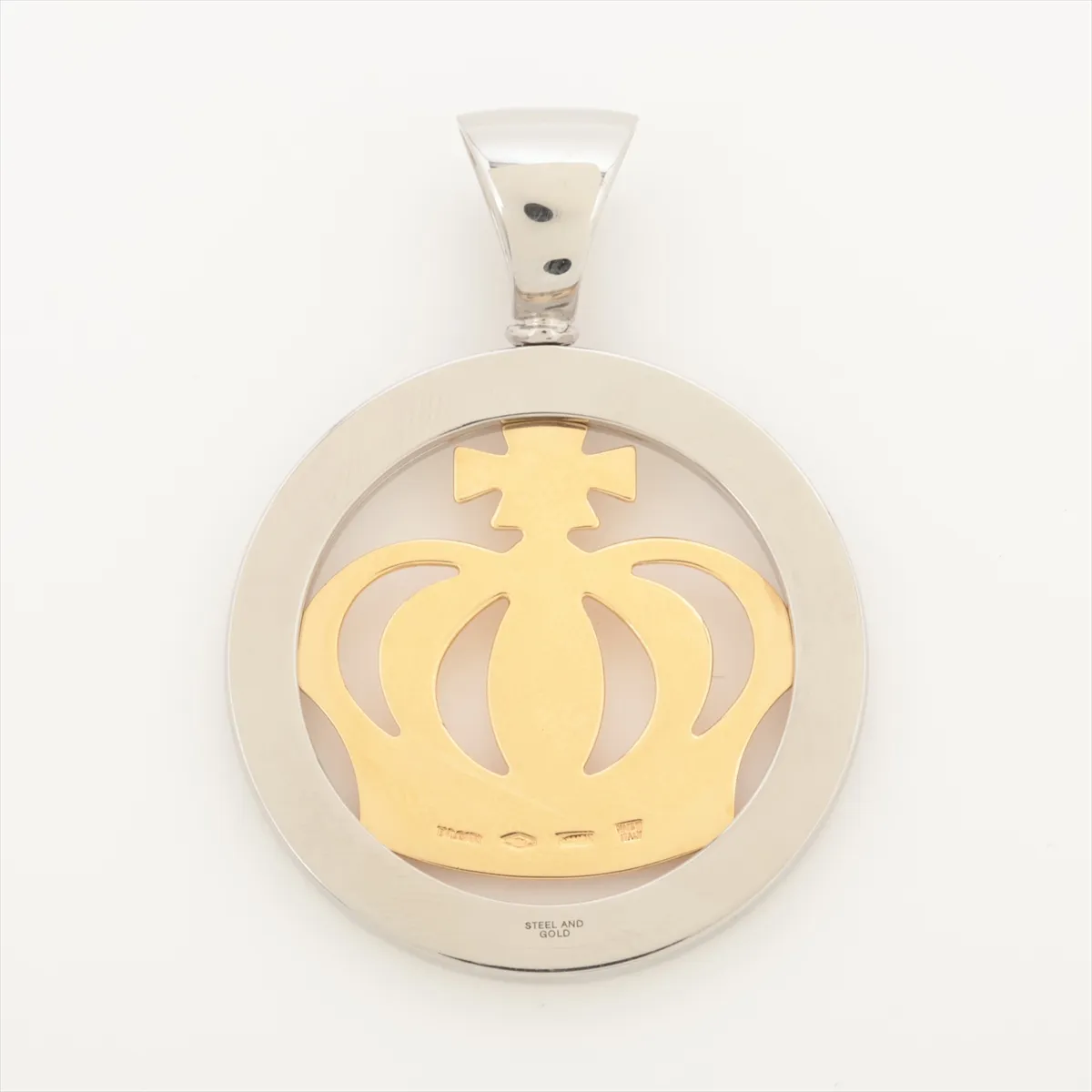 Tondo Crown Necklace Top 750(YG)×SS 11.1g Hole — view 2