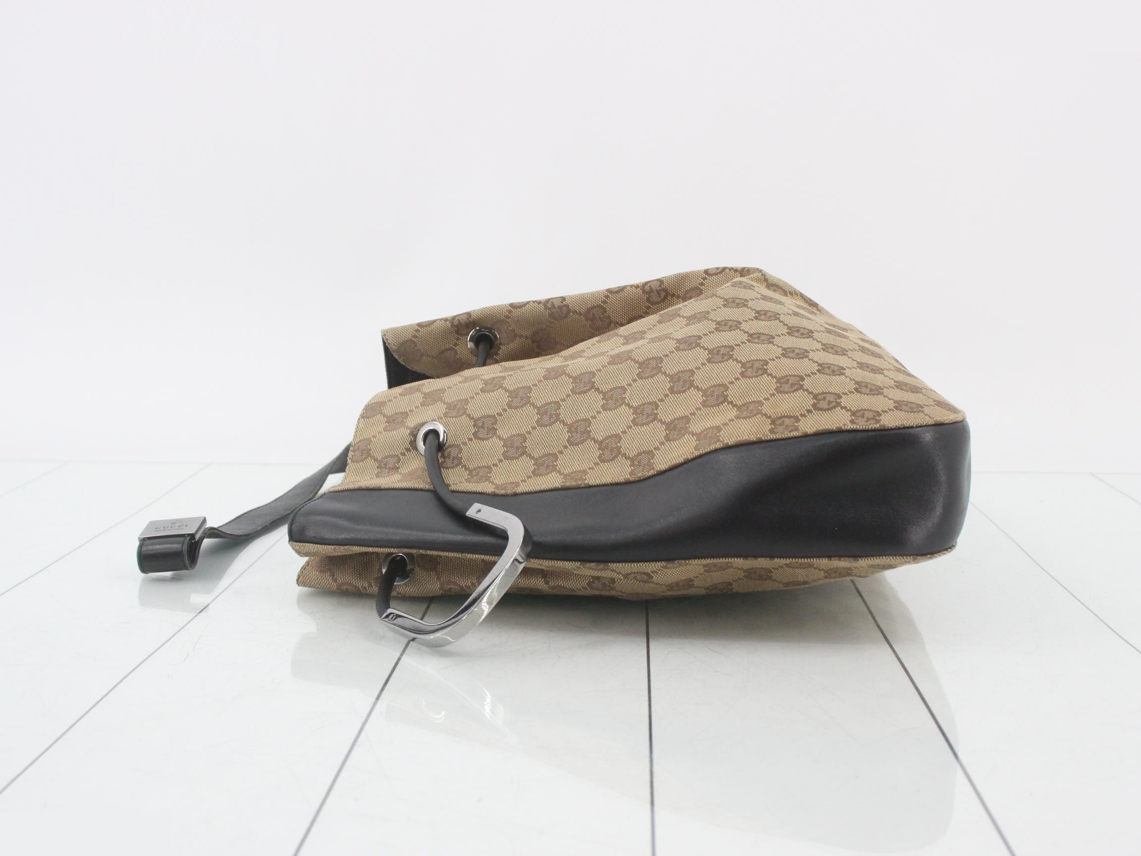 GG Canvas Leather One-Shoulder Bag — view 4