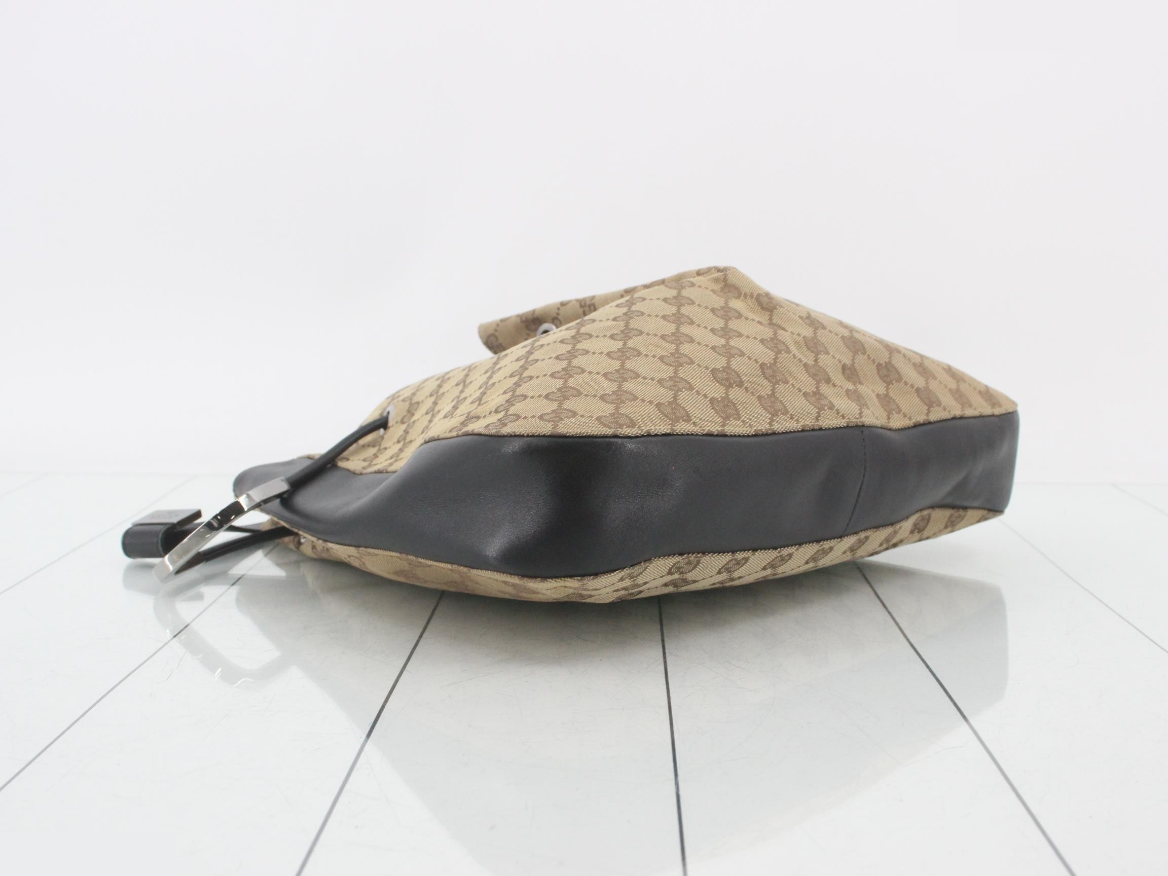 GG Canvas Leather One-Shoulder Bag — view 5