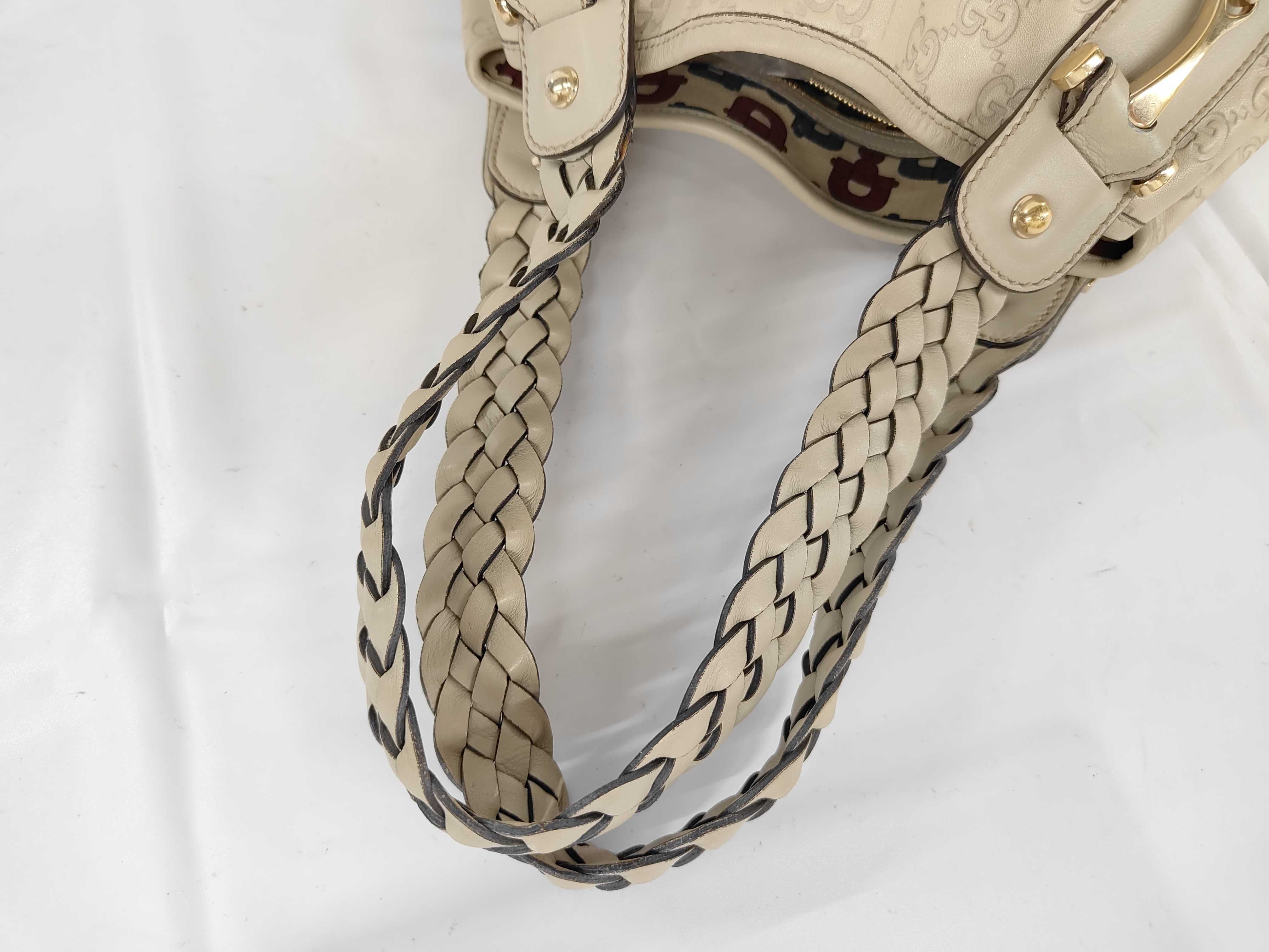 Shima Leather Horsebit Woven Shoulder Bag Tote Bag — view 3