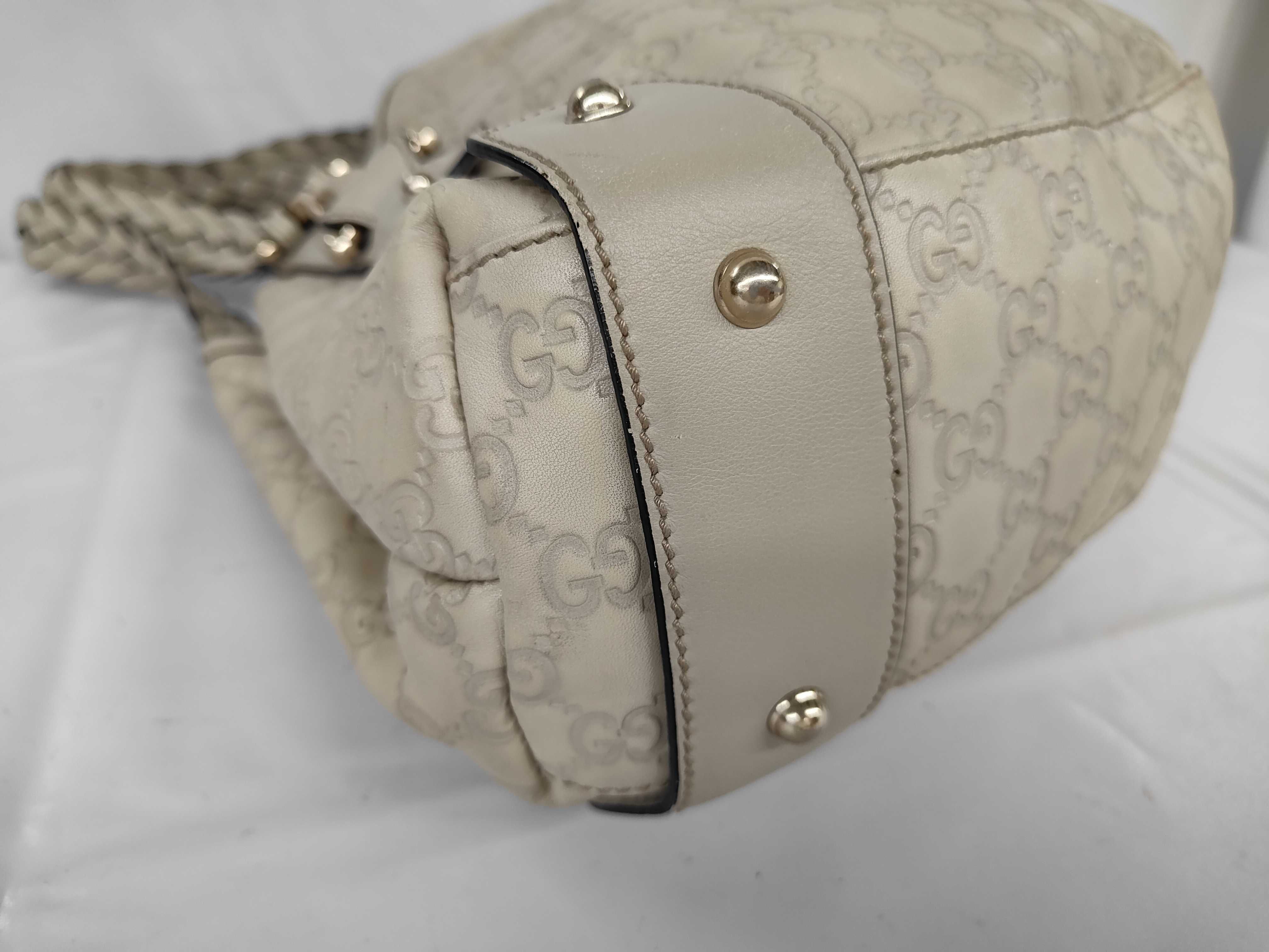 Shima Leather Horsebit Woven Shoulder Bag Tote Bag — view 7