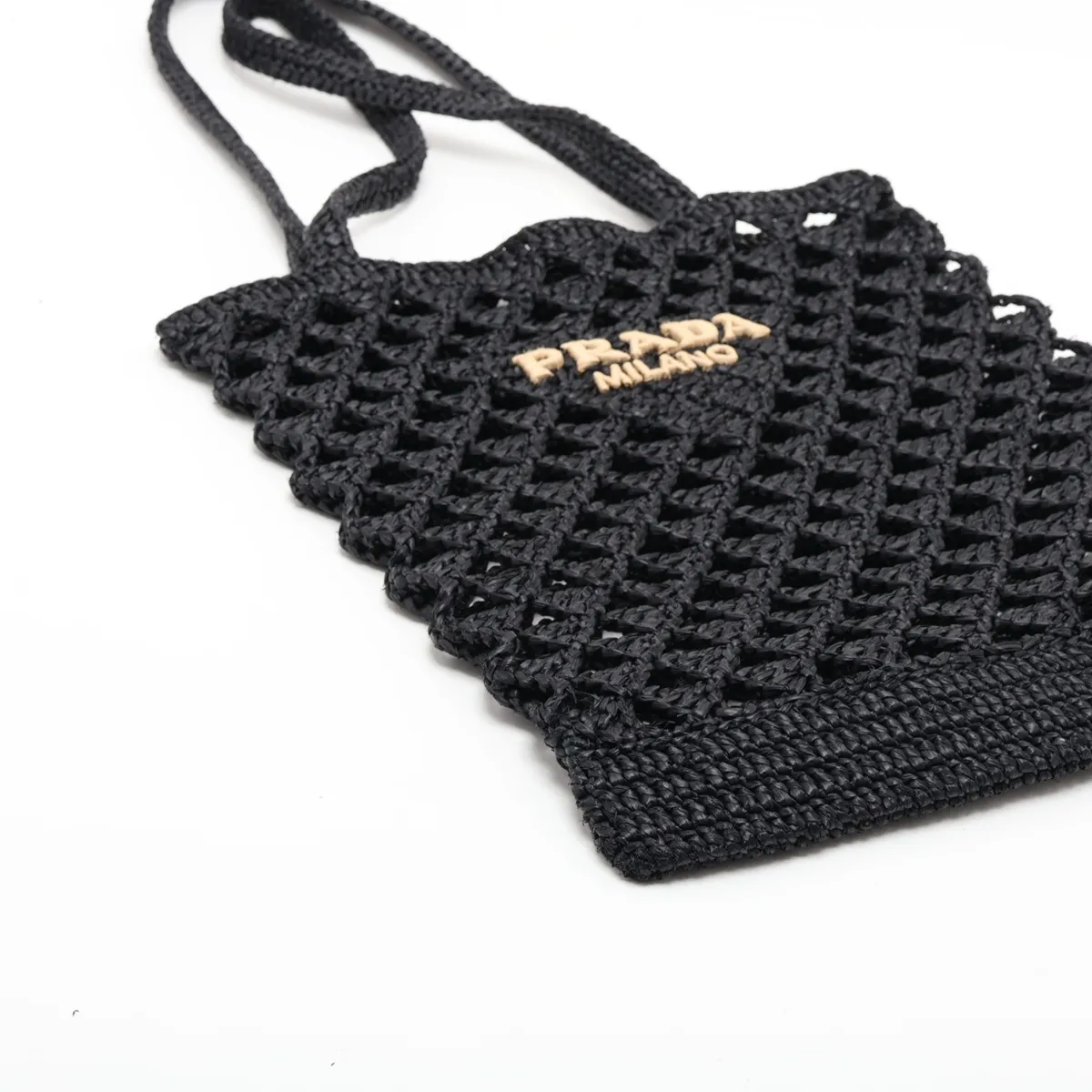 1BG493 Raffia Tote Bag, Black — view 4