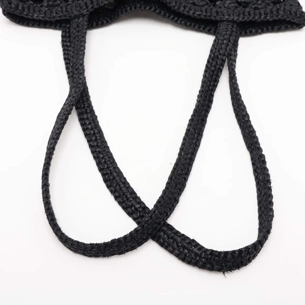 1BG493 Raffia Tote Bag, Black — view 5