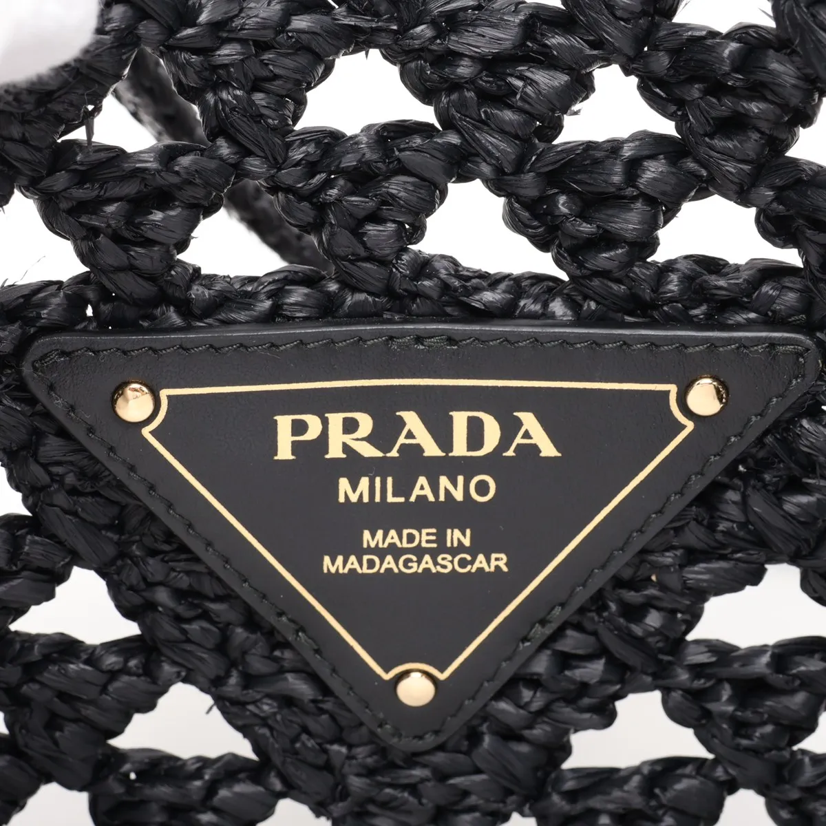 1BG493 Raffia Tote Bag, Black — view 8