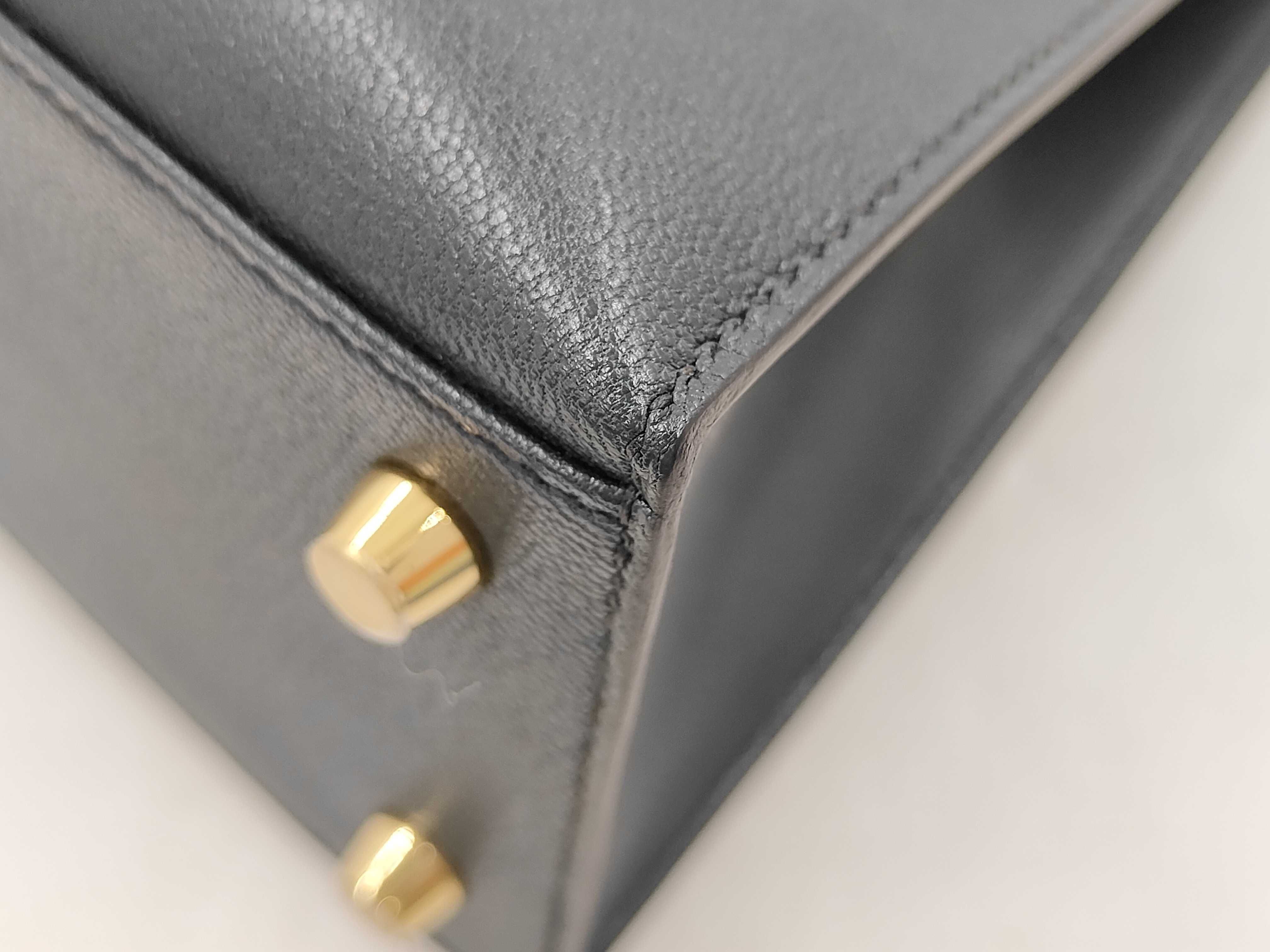 Kelly 25 Sellier Chevre Shamkira Vert Rousseau Gold Hardware G Stamp Handbag — view 6