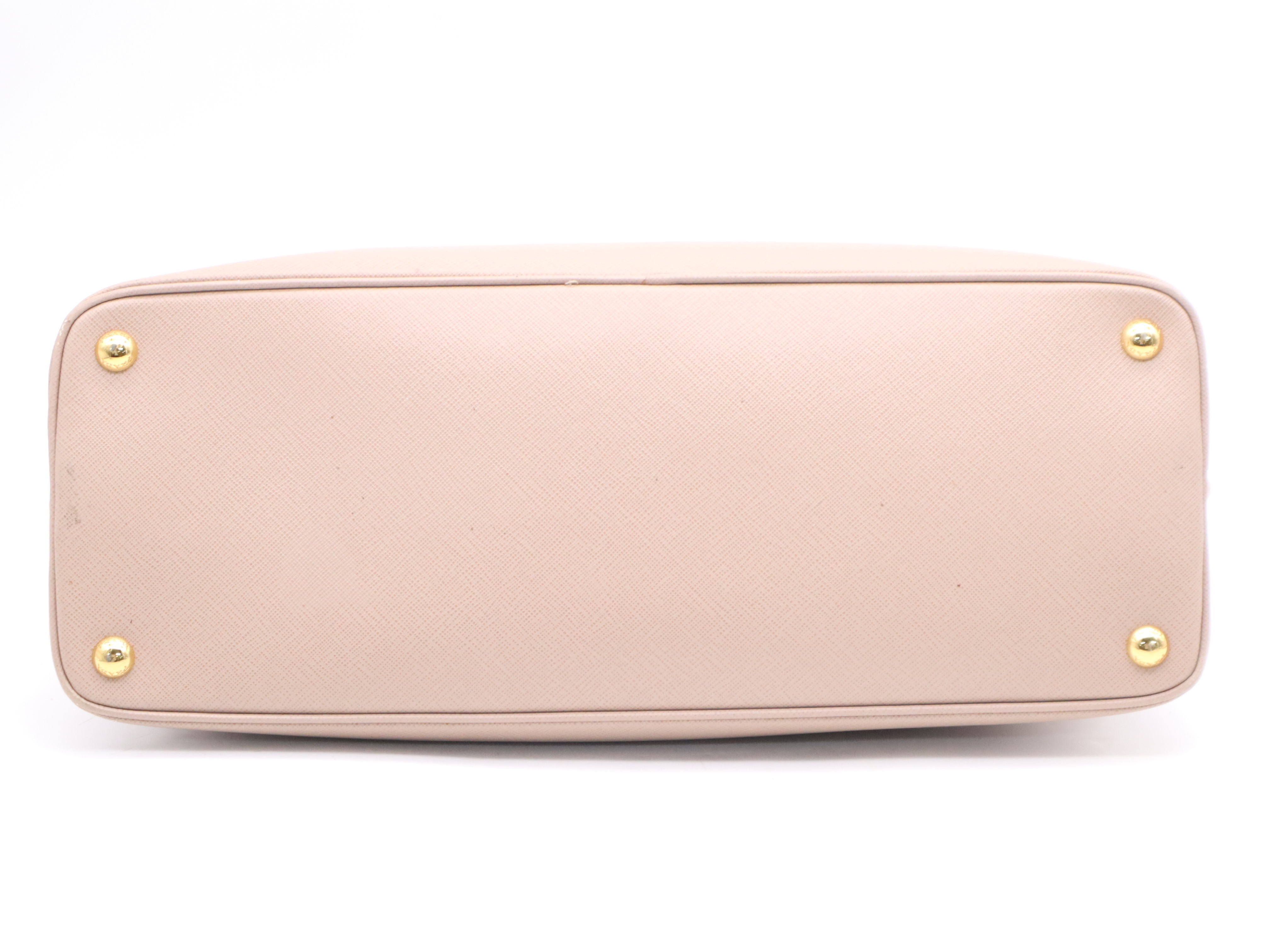 Leather Calfskin Handbag with Name Tag, Pink Gold Hardware — view 4