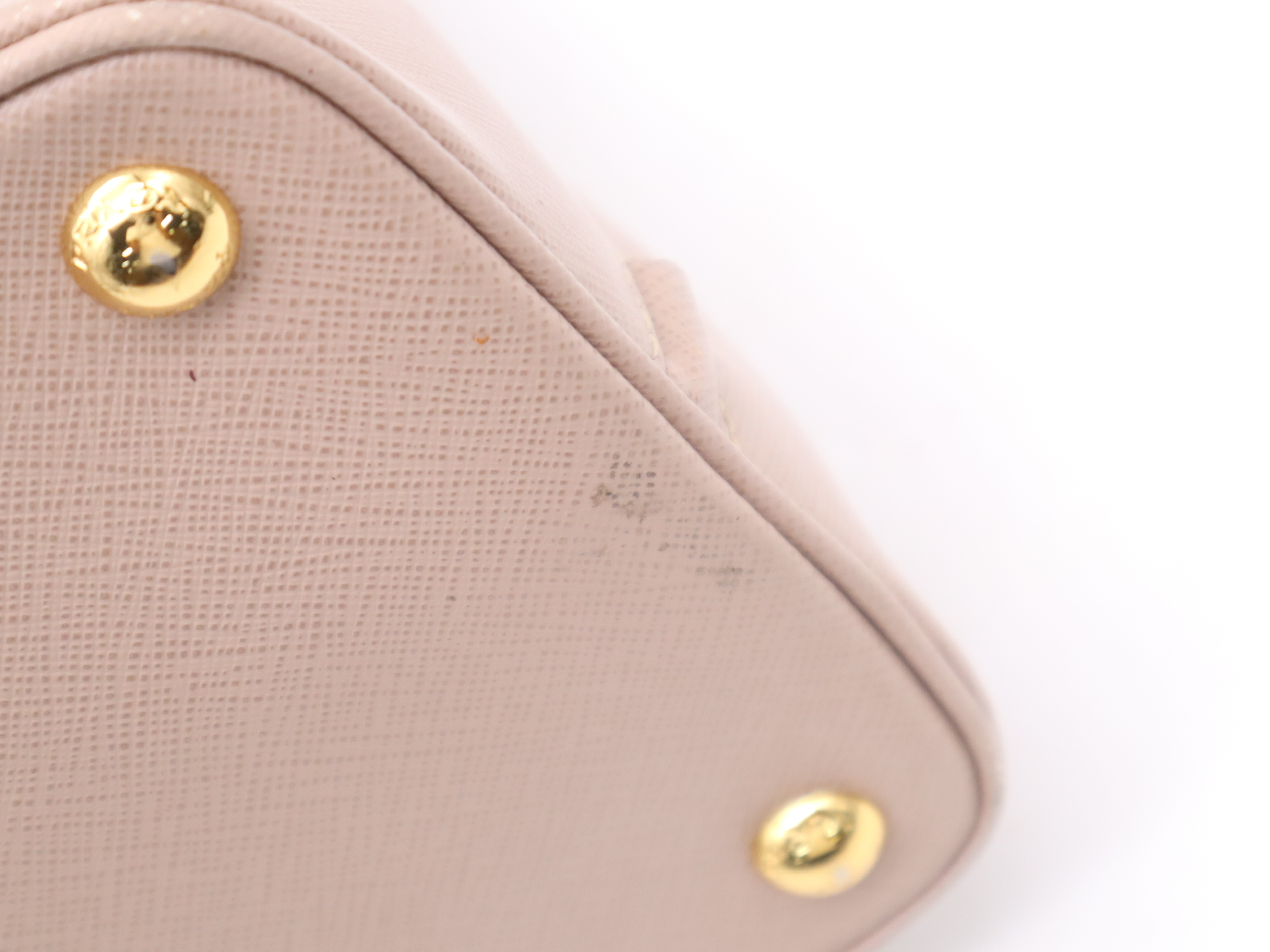 Leather Calfskin Handbag with Name Tag, Pink Gold Hardware — view 10